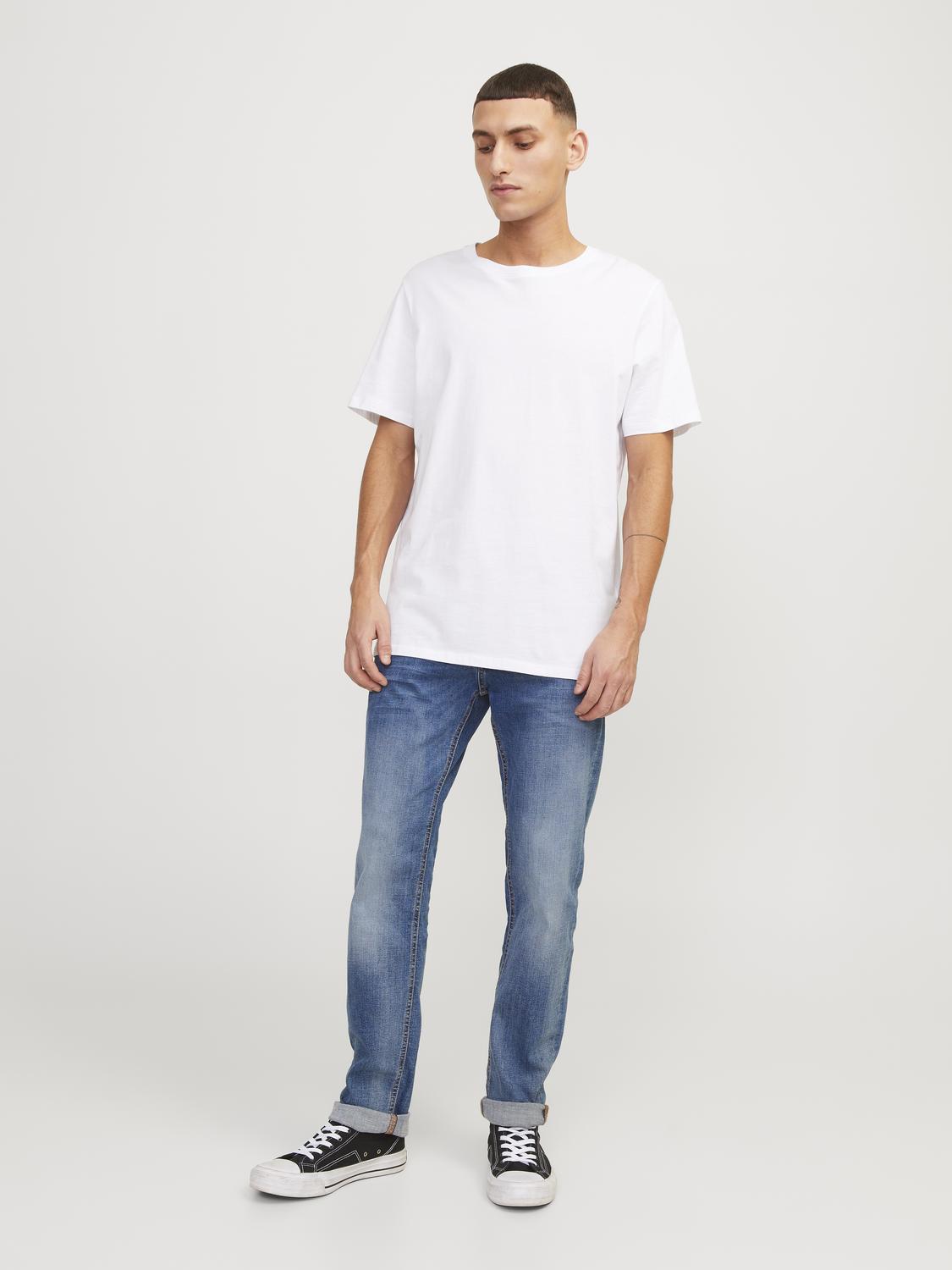Bestseller Slim Straight Fit Jeans Herren Dunkelblau