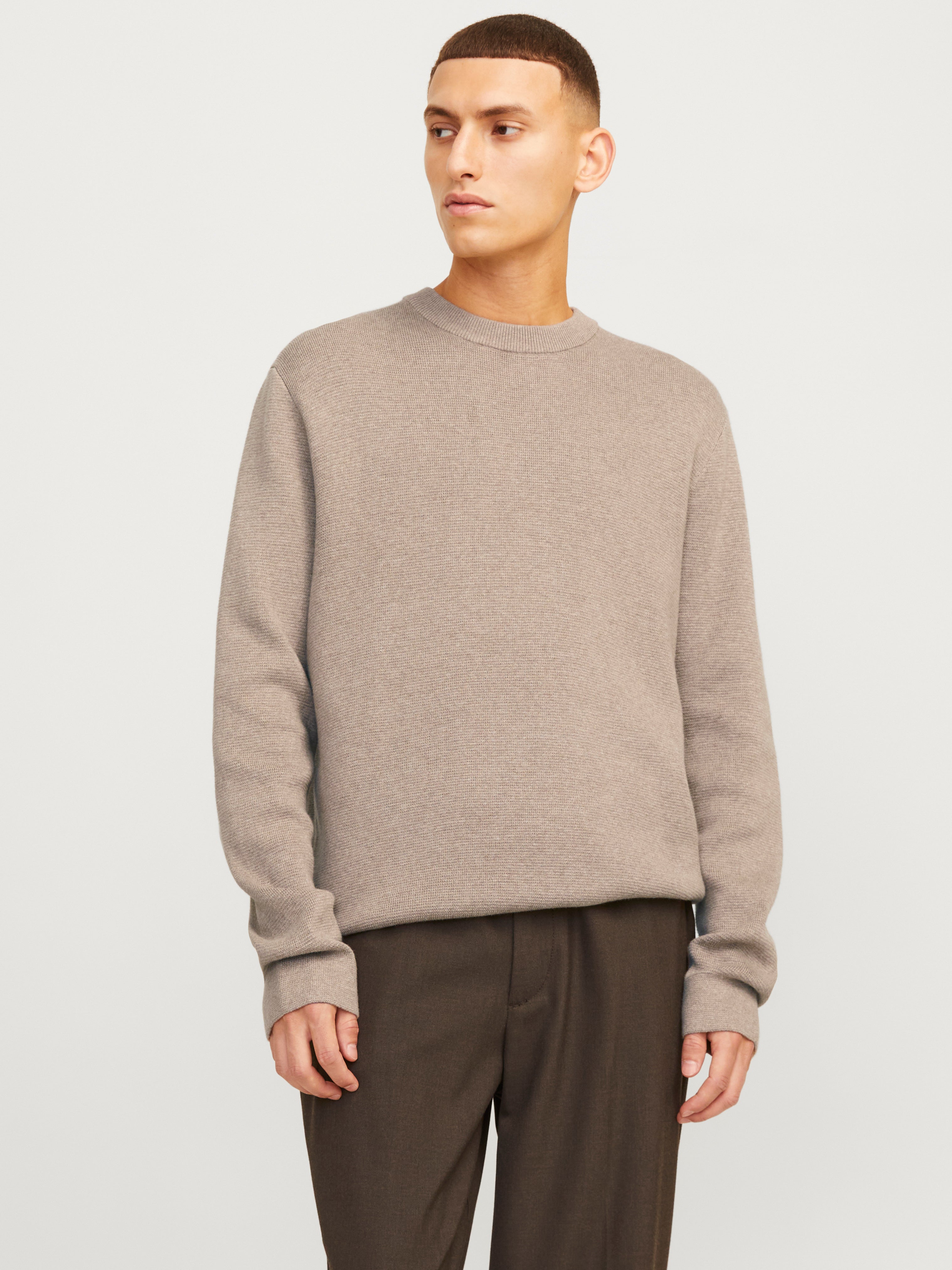 Bestseller Basic Strickpullover Herren Bequem Baumwolle