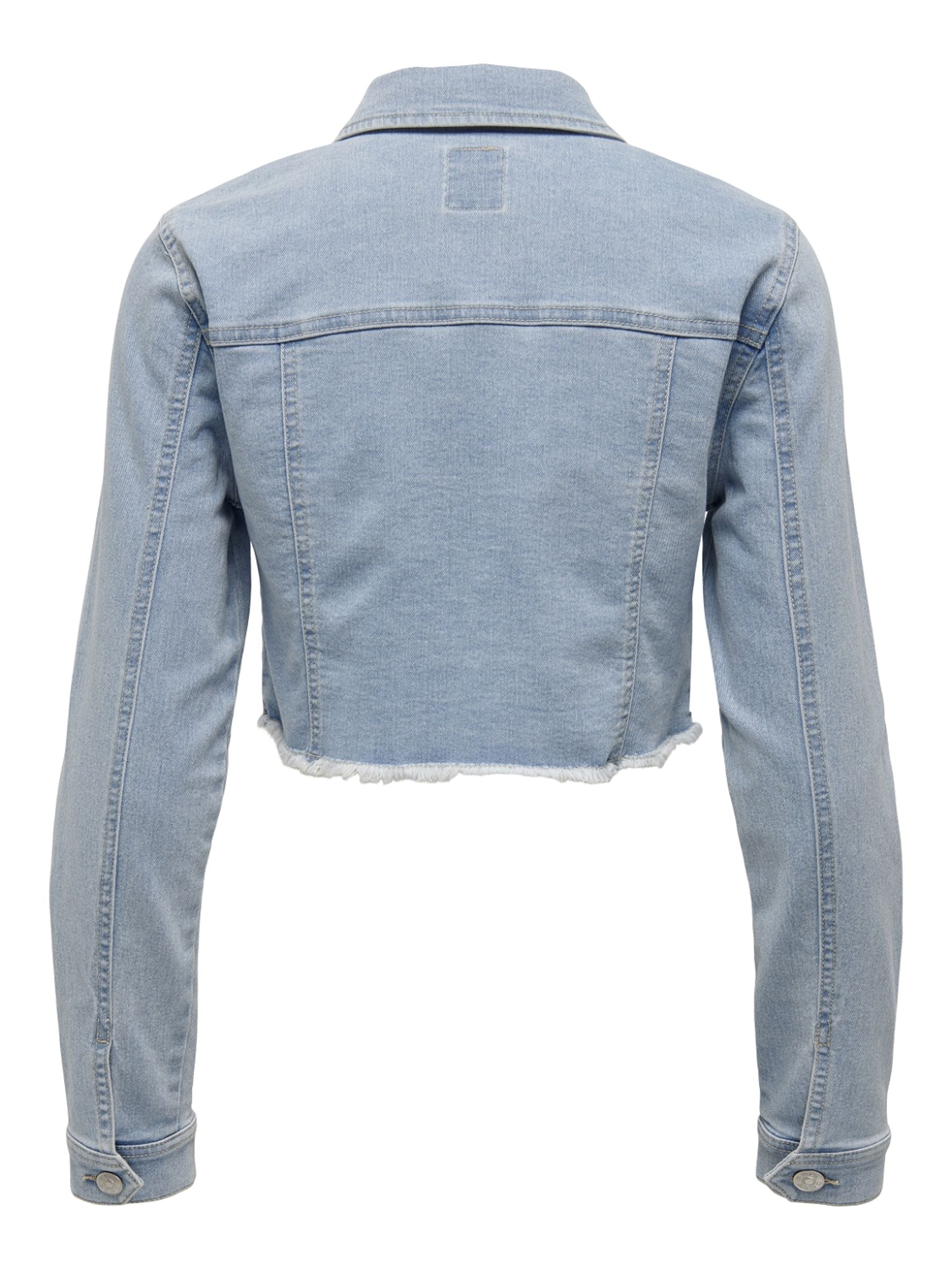 Bestseller Jeansjacke Damen Trendige Fly-Away Kragen Langarm Knopfleiste
