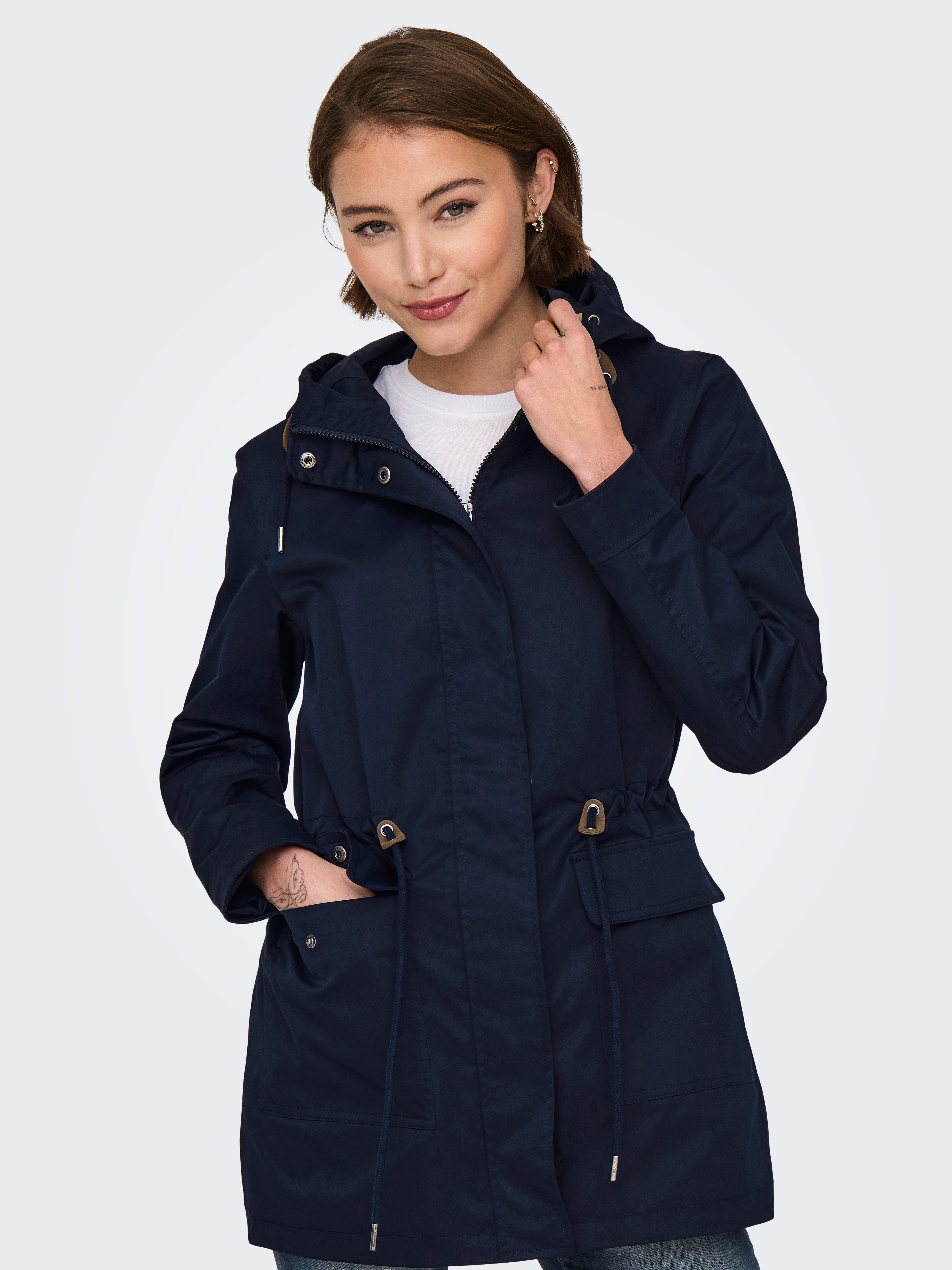 Bestseller Allwetter-Jacke für Damen mit Kapuze und Reißverschluss-Detail