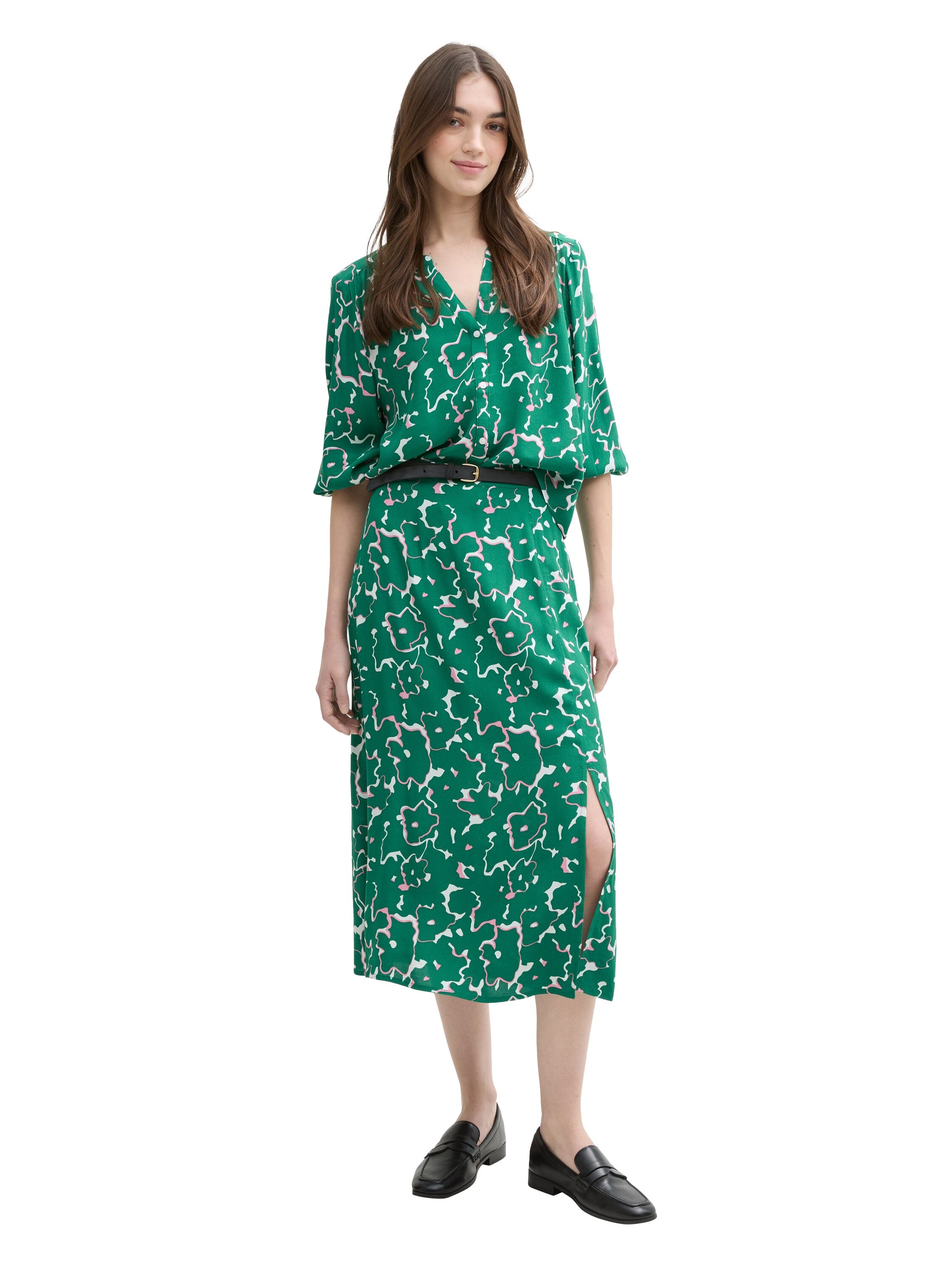 Tom Tailor Denim Bluse Damen Leichte Raffungen Ballonärmel Viskose