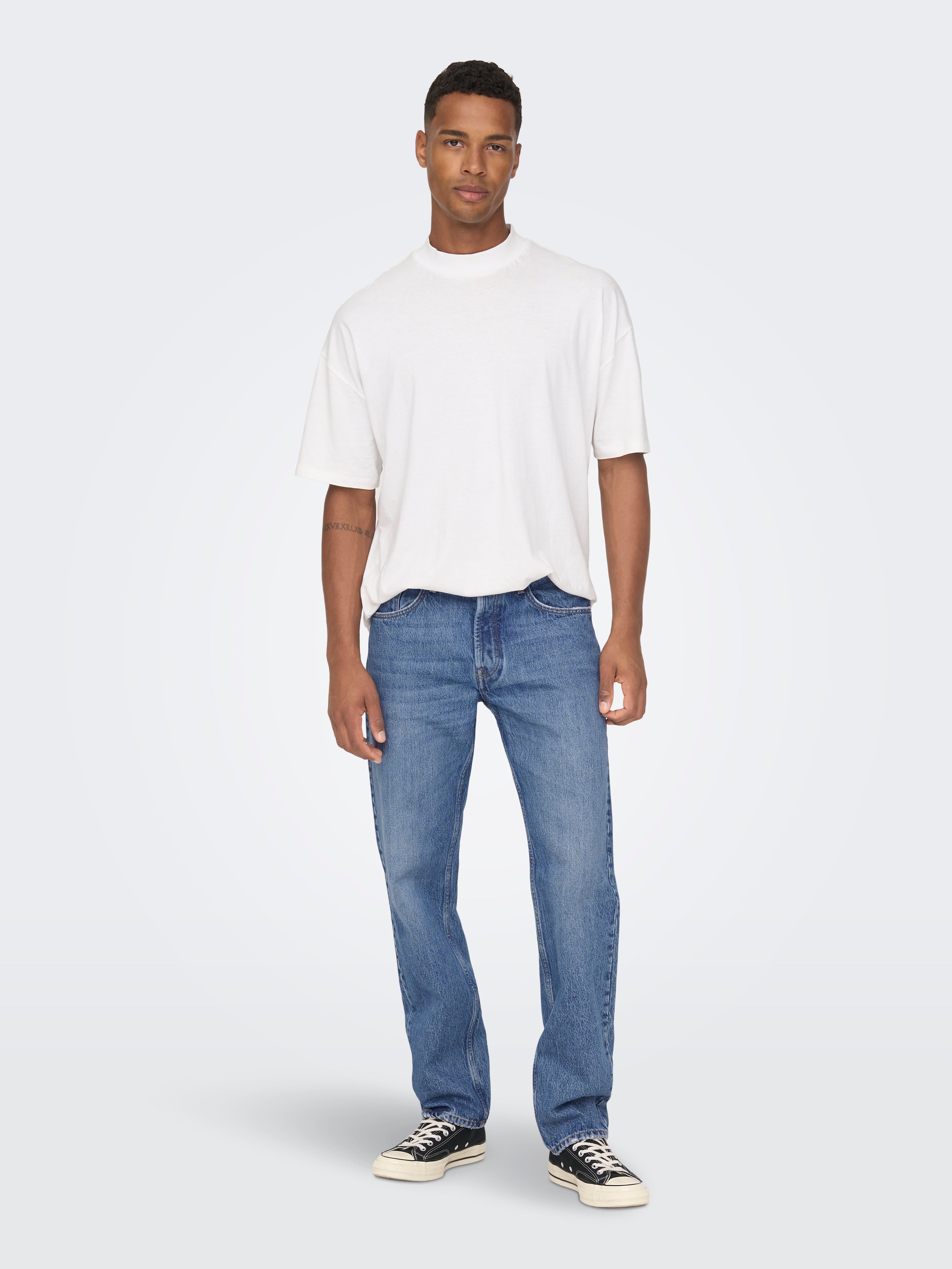 EDGE Regular Fit Jeans Herren Klassisch Bequem