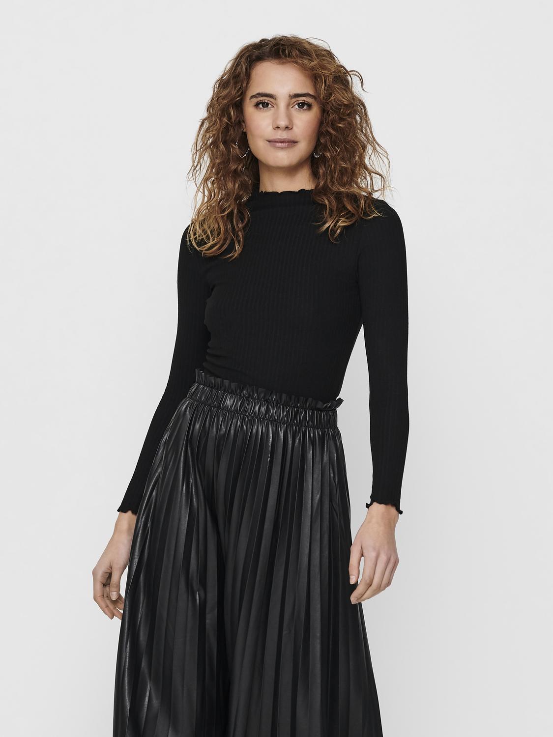 Bestseller Langarm Top Damen Schwarz