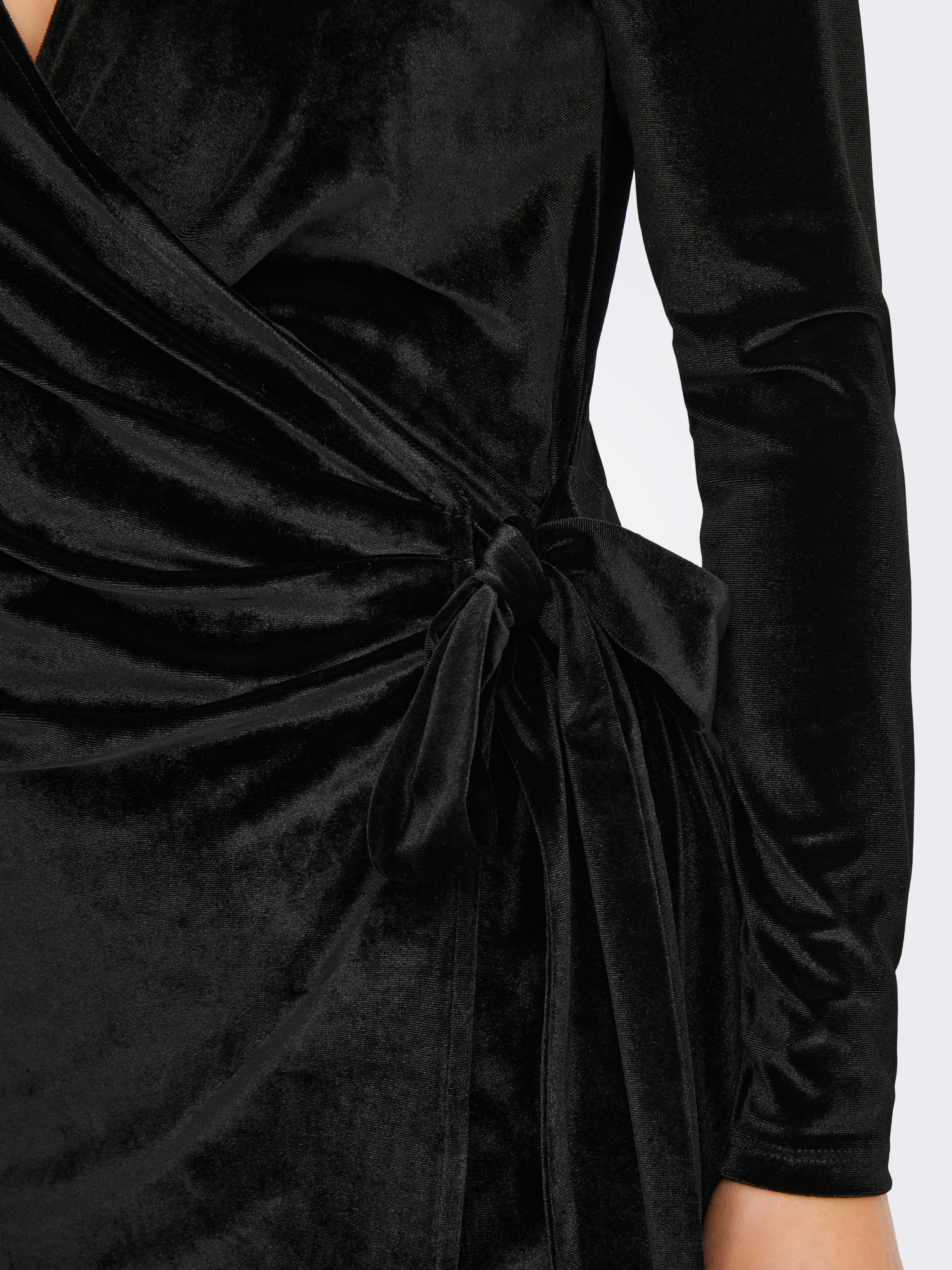JDYSANDY L/S VELVET WRAP DRESS JRS