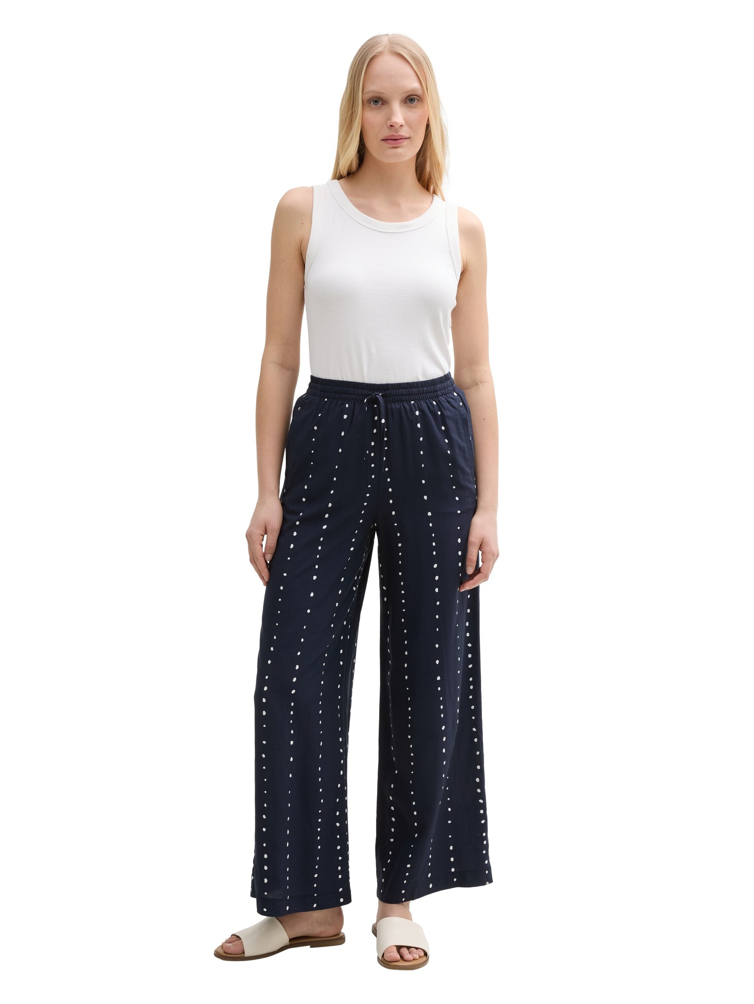 Tom Tailor Denim Weite Stoffhose für Erwachsene Weiblich aus Viskose-Lyocell-Mix