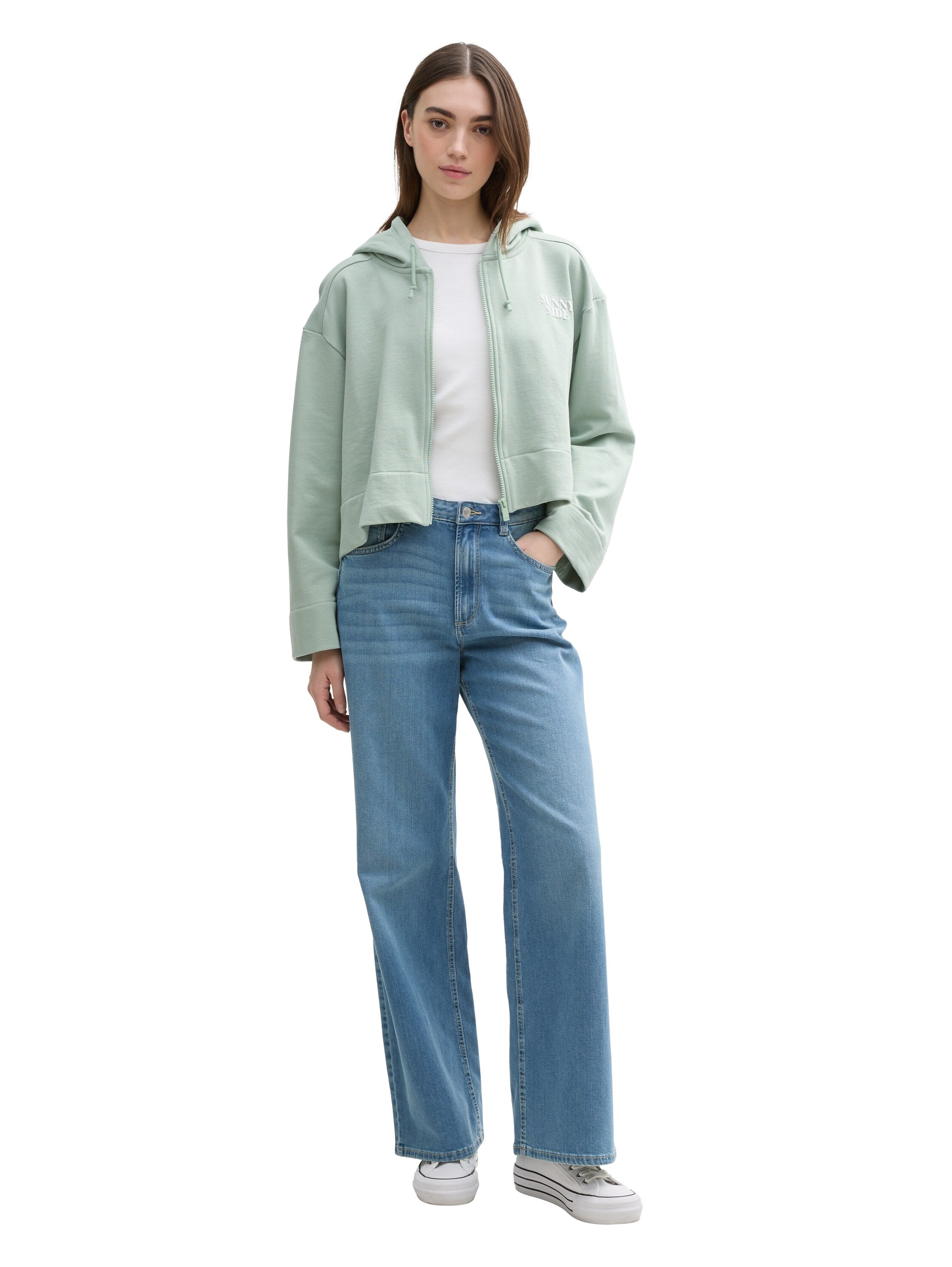Tom Tailor Denim Hoodie Sweatshirtjacke für Frauen mit Print