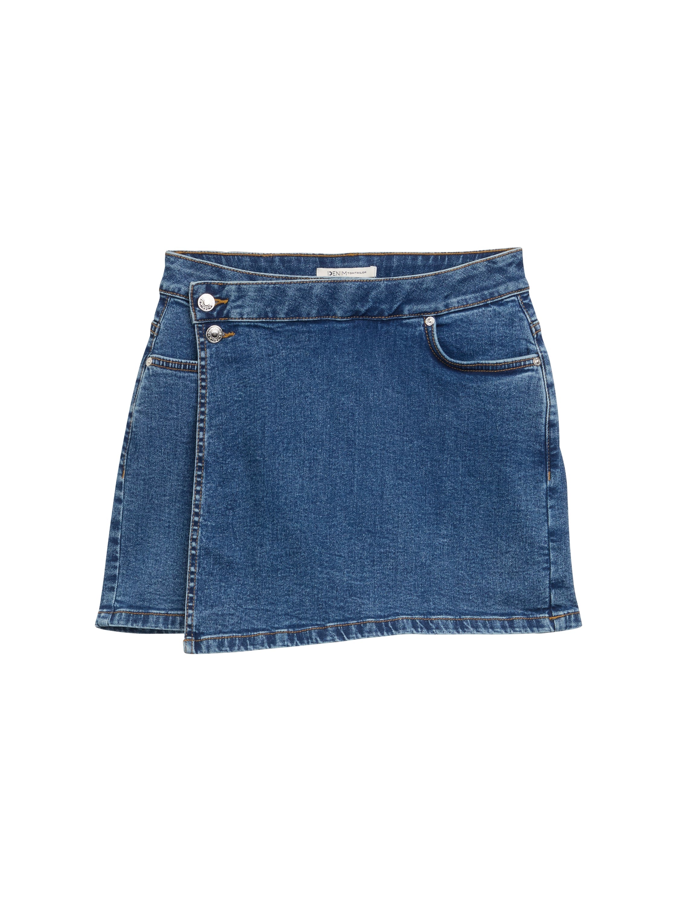 Tom Tailor Denim Hosenrock Damen Wickel-Optik Aufgesetzte Taschen