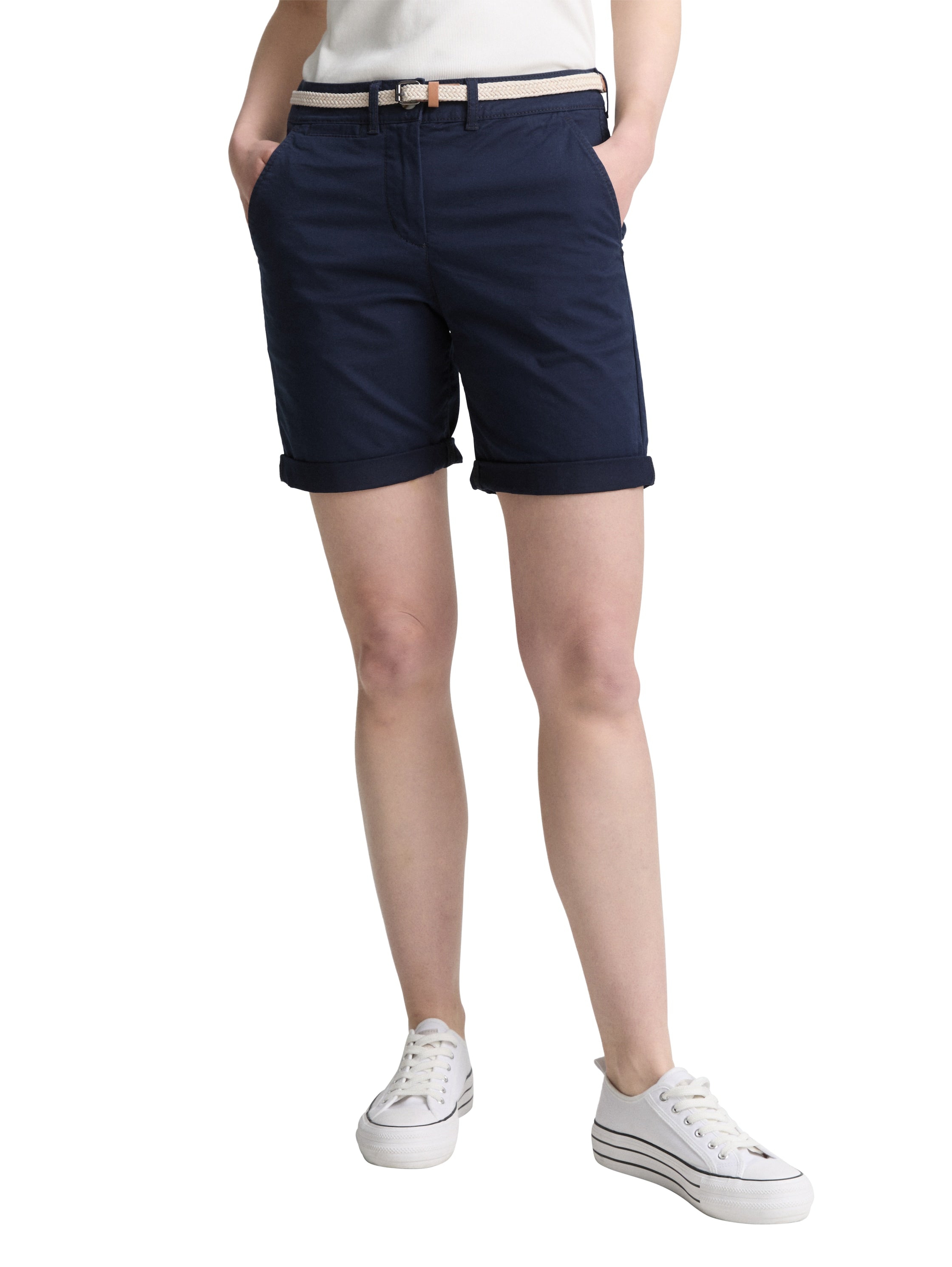 Tom Tailor Denim Damen Chinohose mit Gürtel