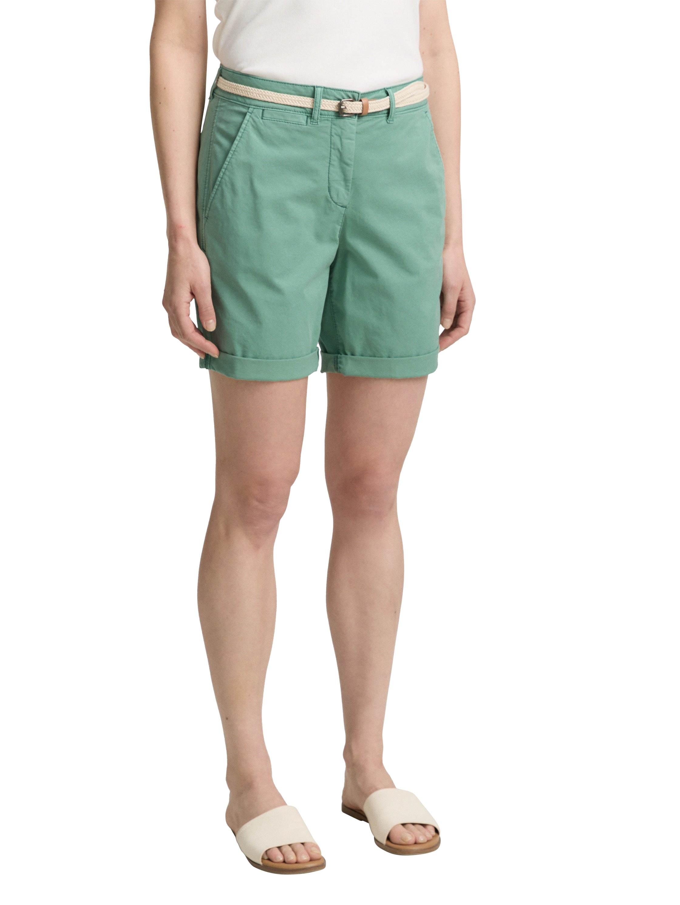 Tom Tailor Denim Damen Chinohose mit Gürtel