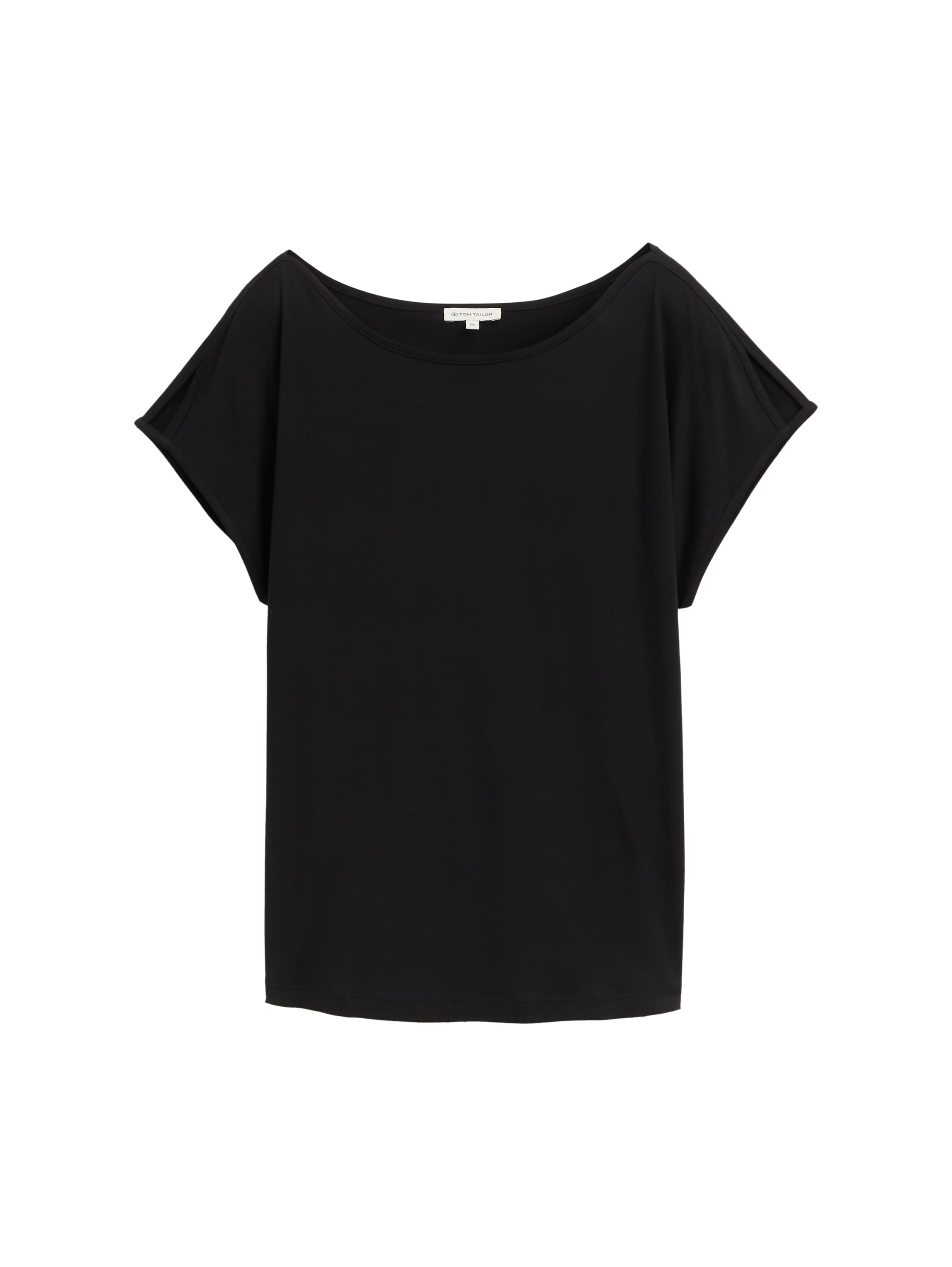 Tom Tailor Damen T-Shirt Cut-Outs U-Boot-Ausschnitt
