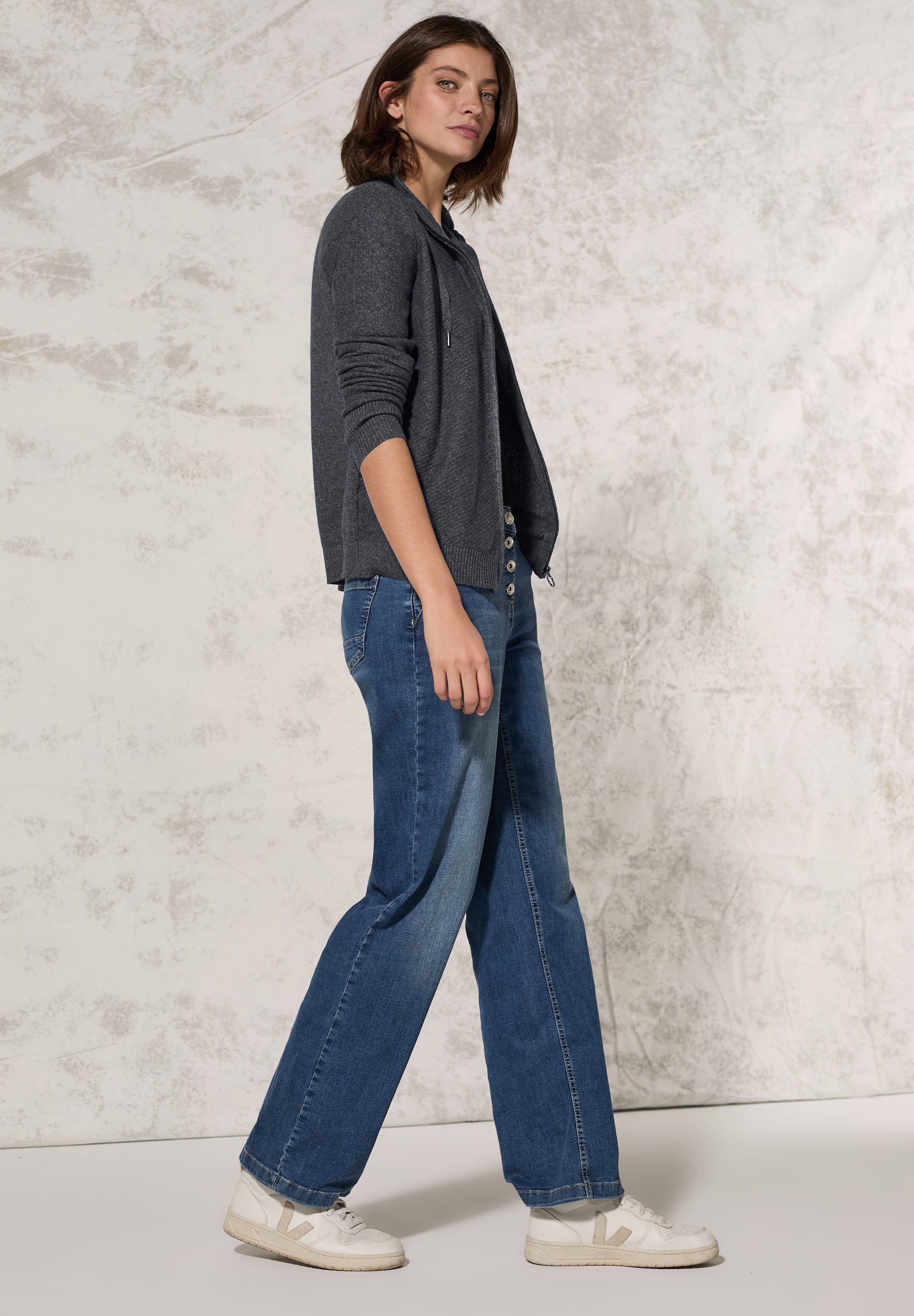 CECIL Struktur-Cardigan Damen Grau