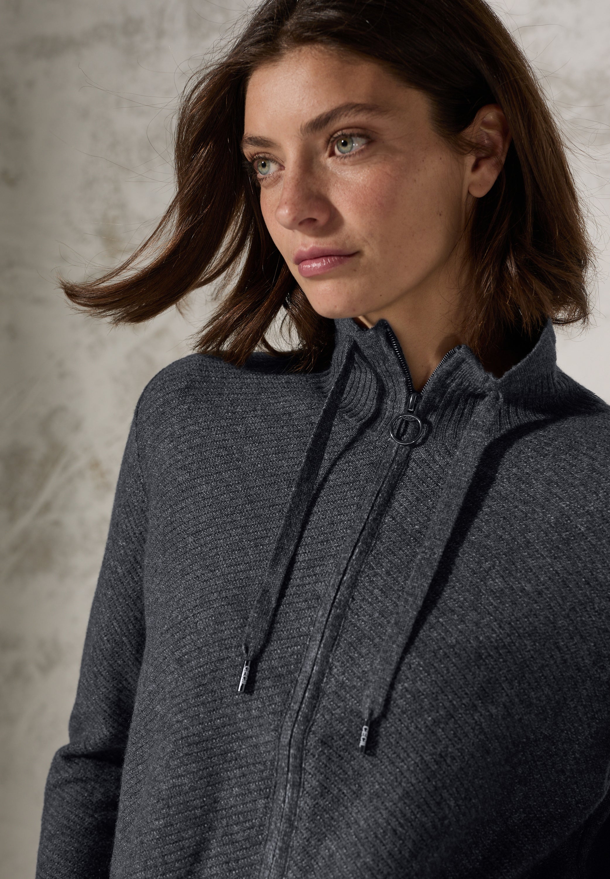 CECIL Struktur-Cardigan Damen Grau