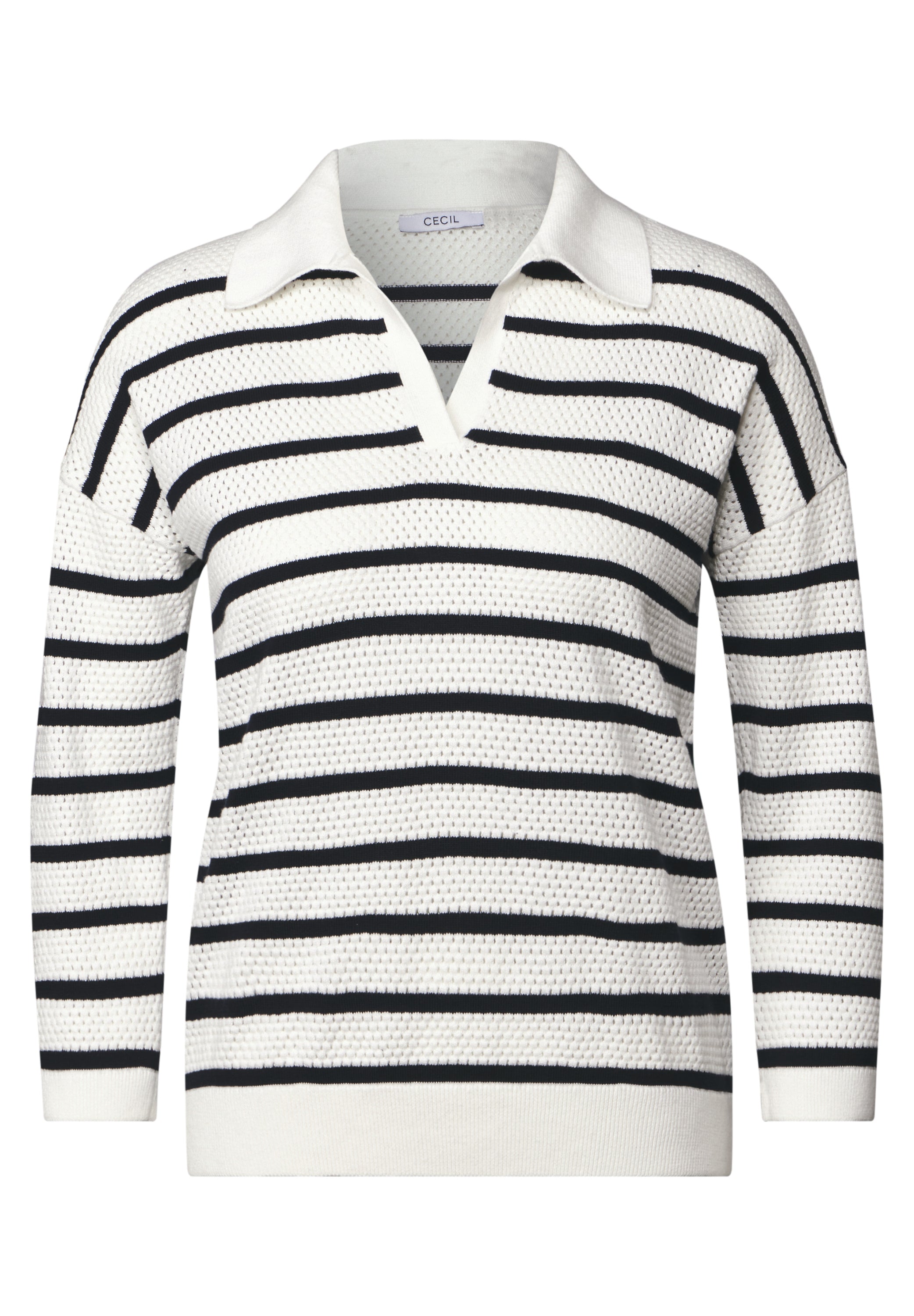CECIL Feinstrickpullover 3/4-Arm Damen Baumwolle