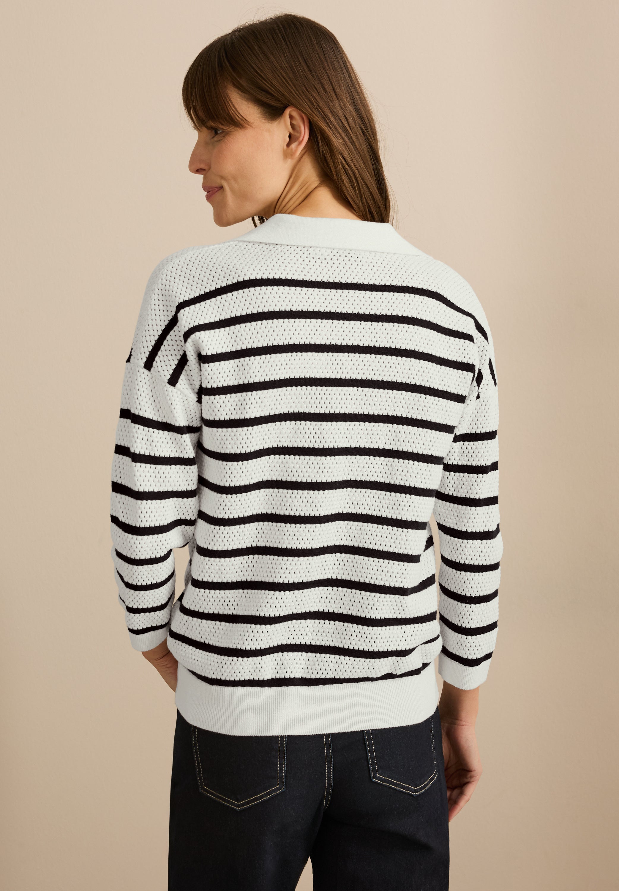 CECIL Feinstrickpullover 3/4-Arm Damen Baumwolle