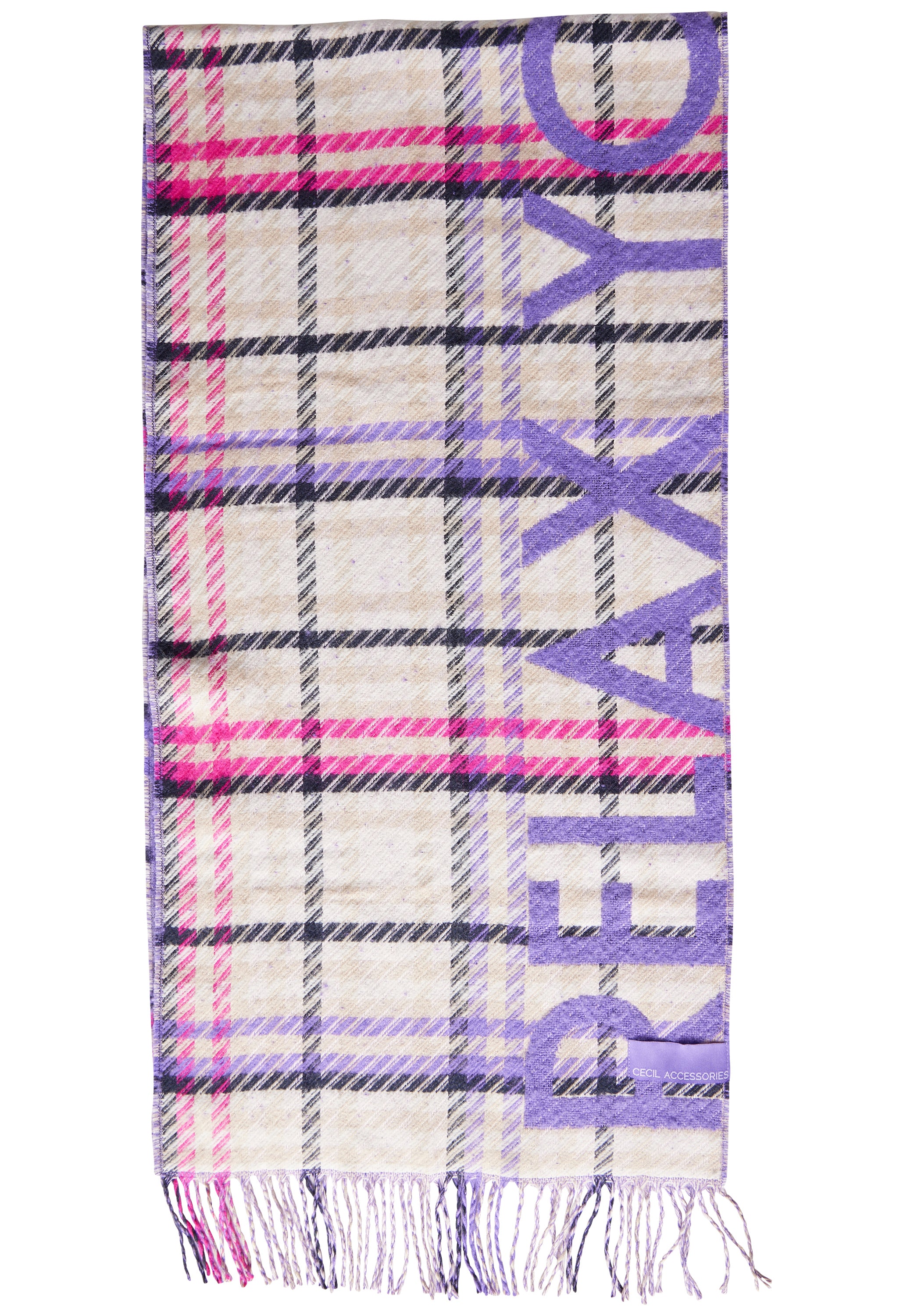 CECIL Jacquard-Schal Damen Fransen Wärme