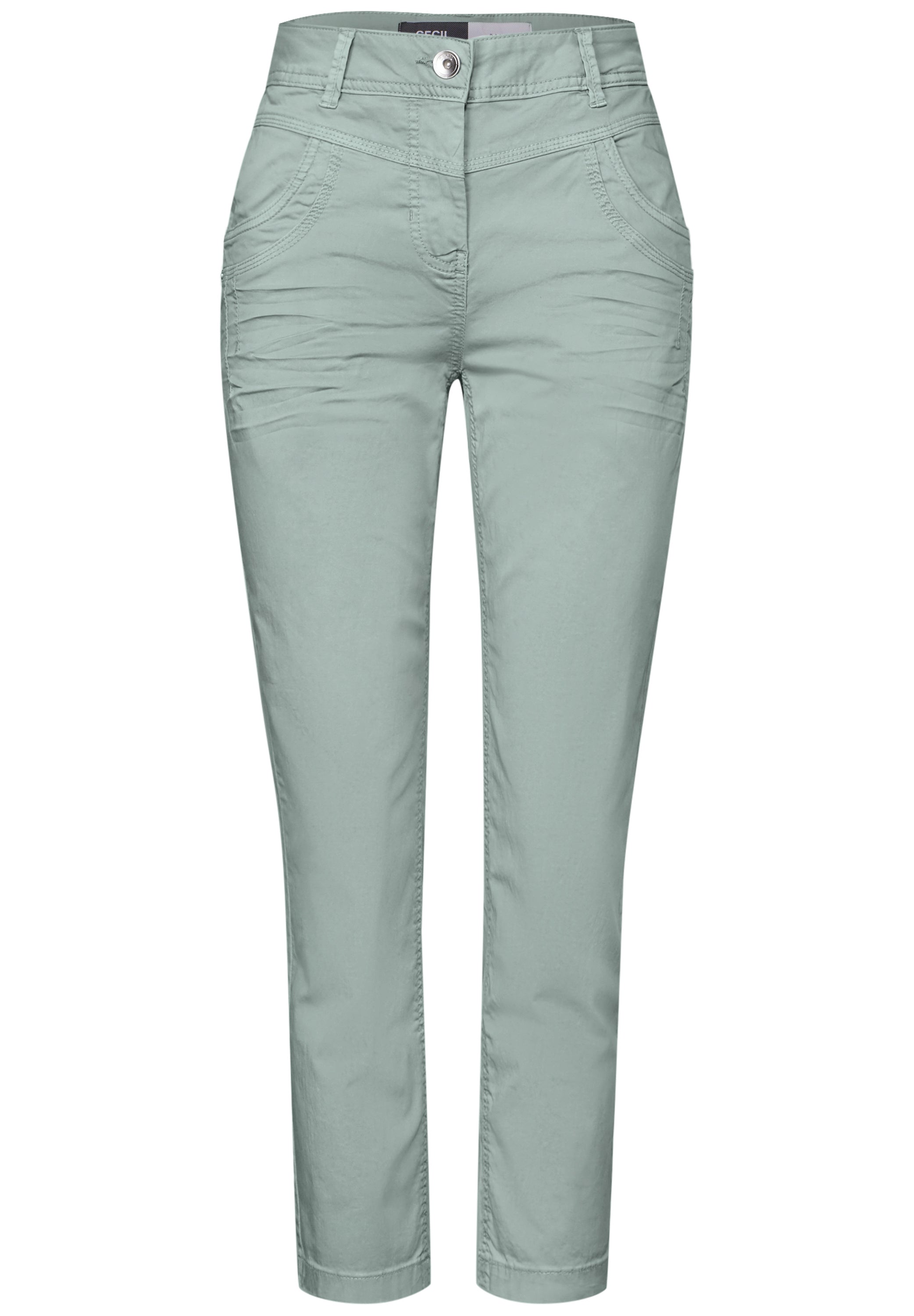 CECIL Casual Fit Hose Damen Slim Legs Mid Waist Washed Optik