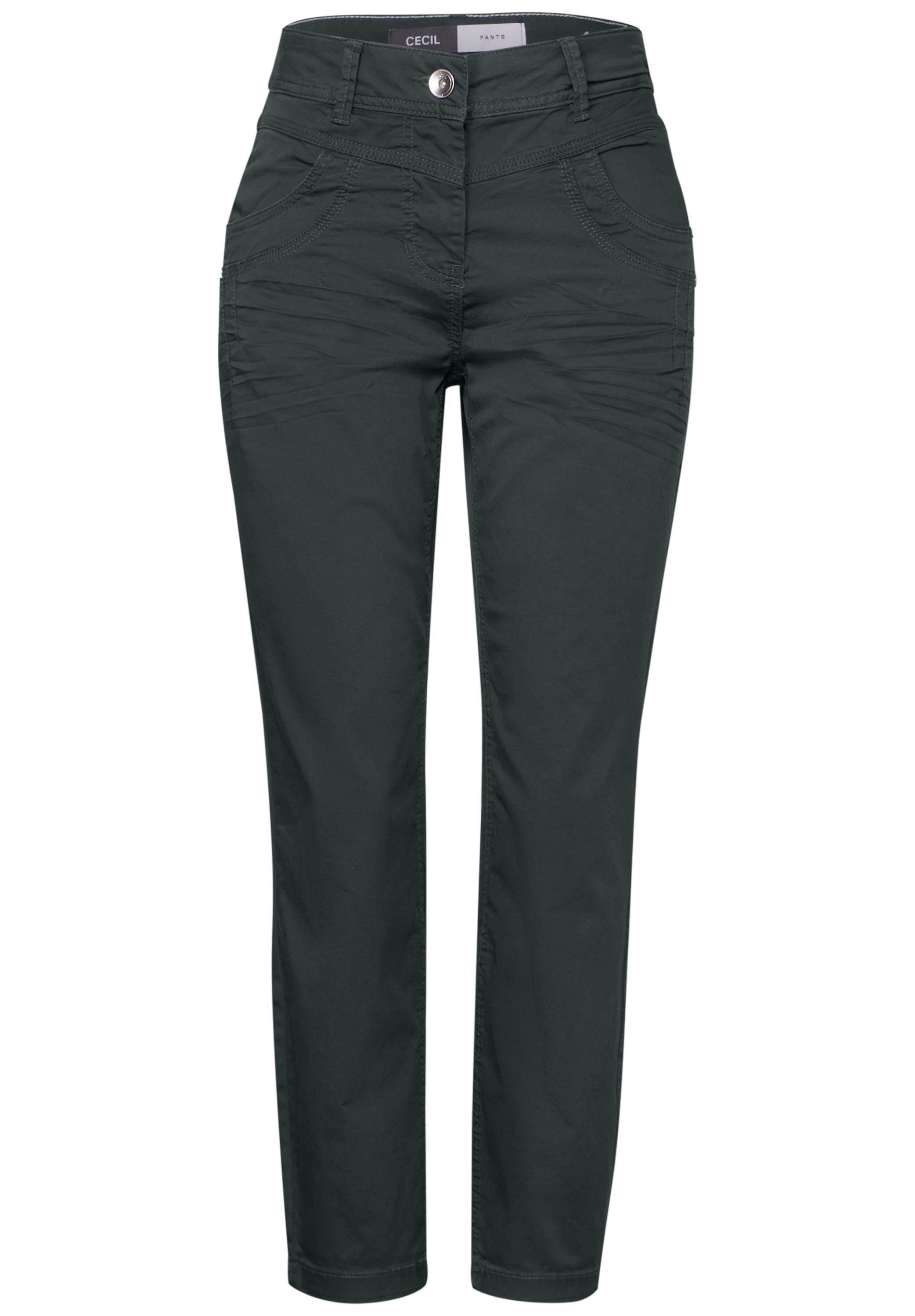 CECIL Casual Fit Hose Damen Slim Legs Mid Waist Washed Optik