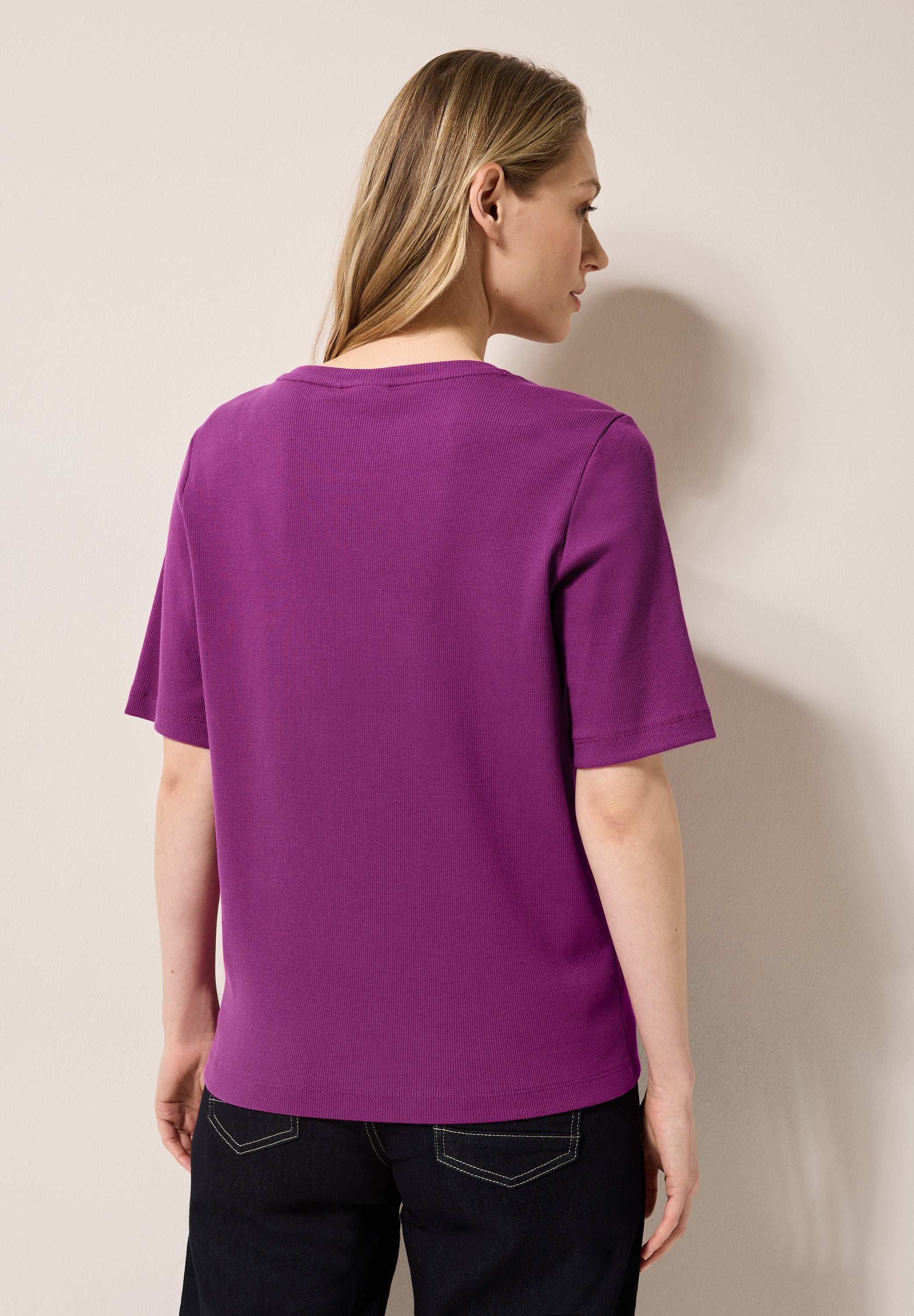 CECIL Basic T-Shirt Damen Körpernaher Schnitt