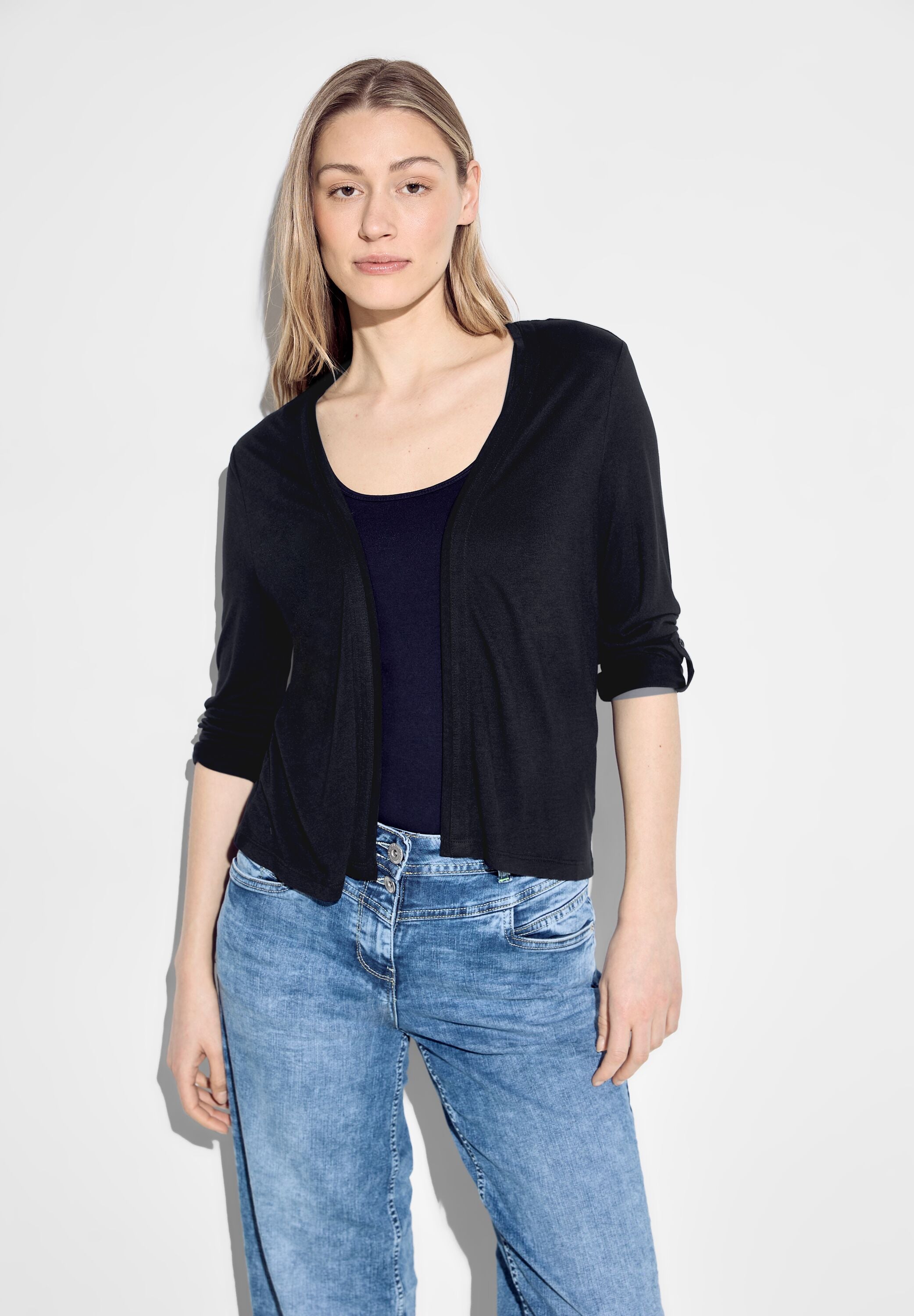 Cecil Bolero offene Shirtjacke Damen mit 3/4 Arm aus Viskose