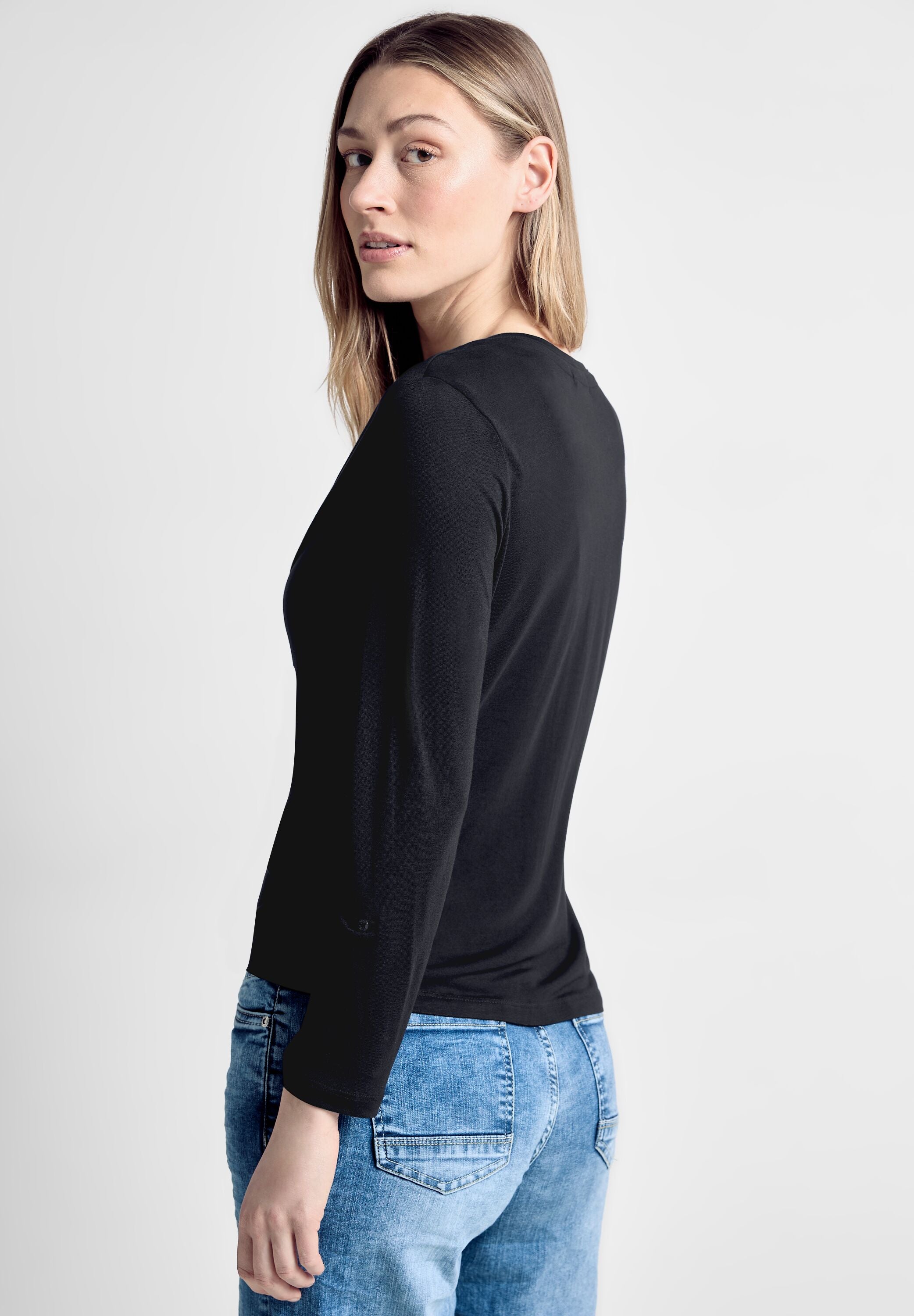 Cecil Bolero offene Shirtjacke Damen mit 3/4 Arm aus Viskose