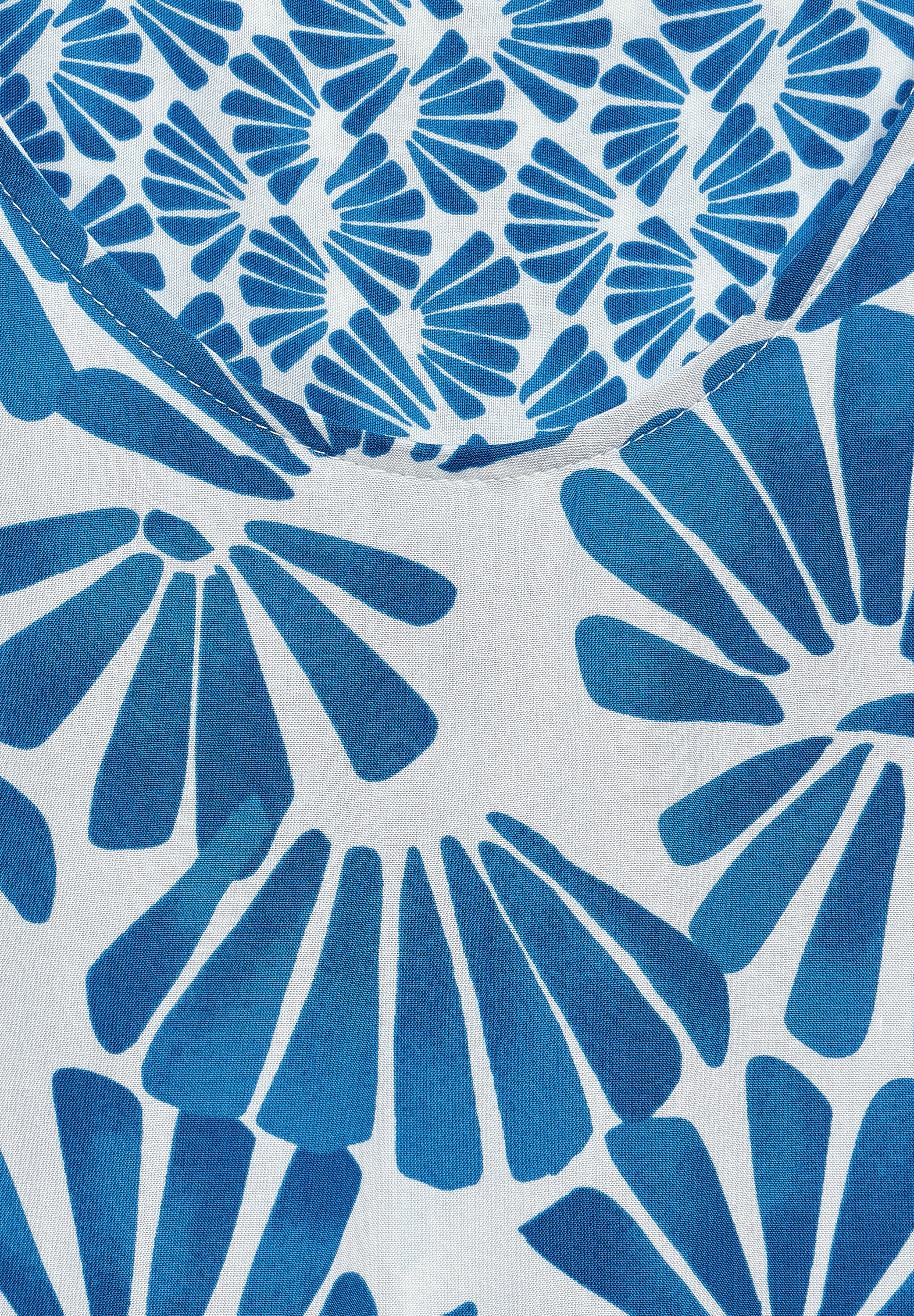 CECIL Printmix Bluse Damen Sommer luftig V-Ausschnitt Schulter-Schlitz