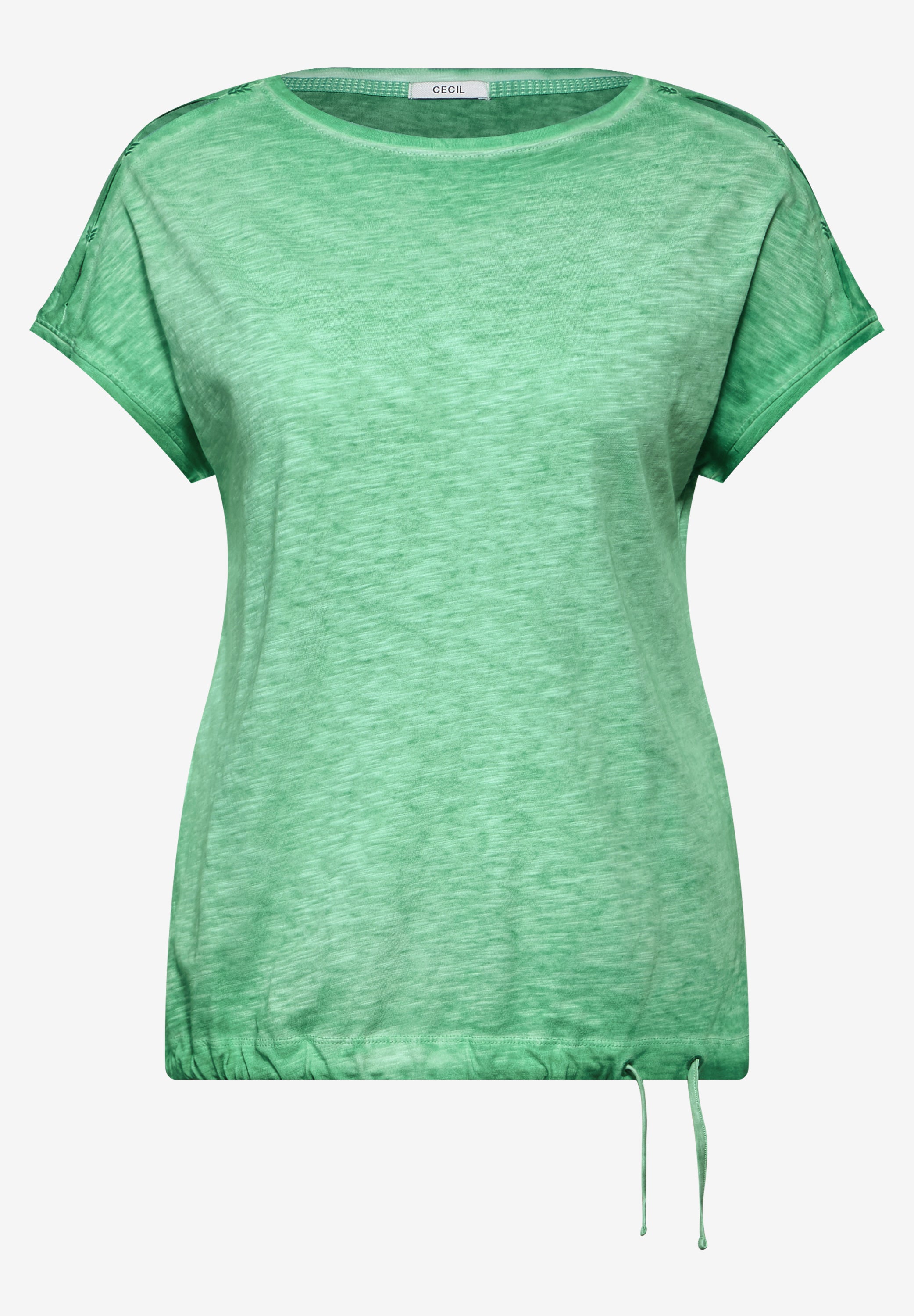 CECIL Damen T-Shirt mit Flammgarn und Knotendetail