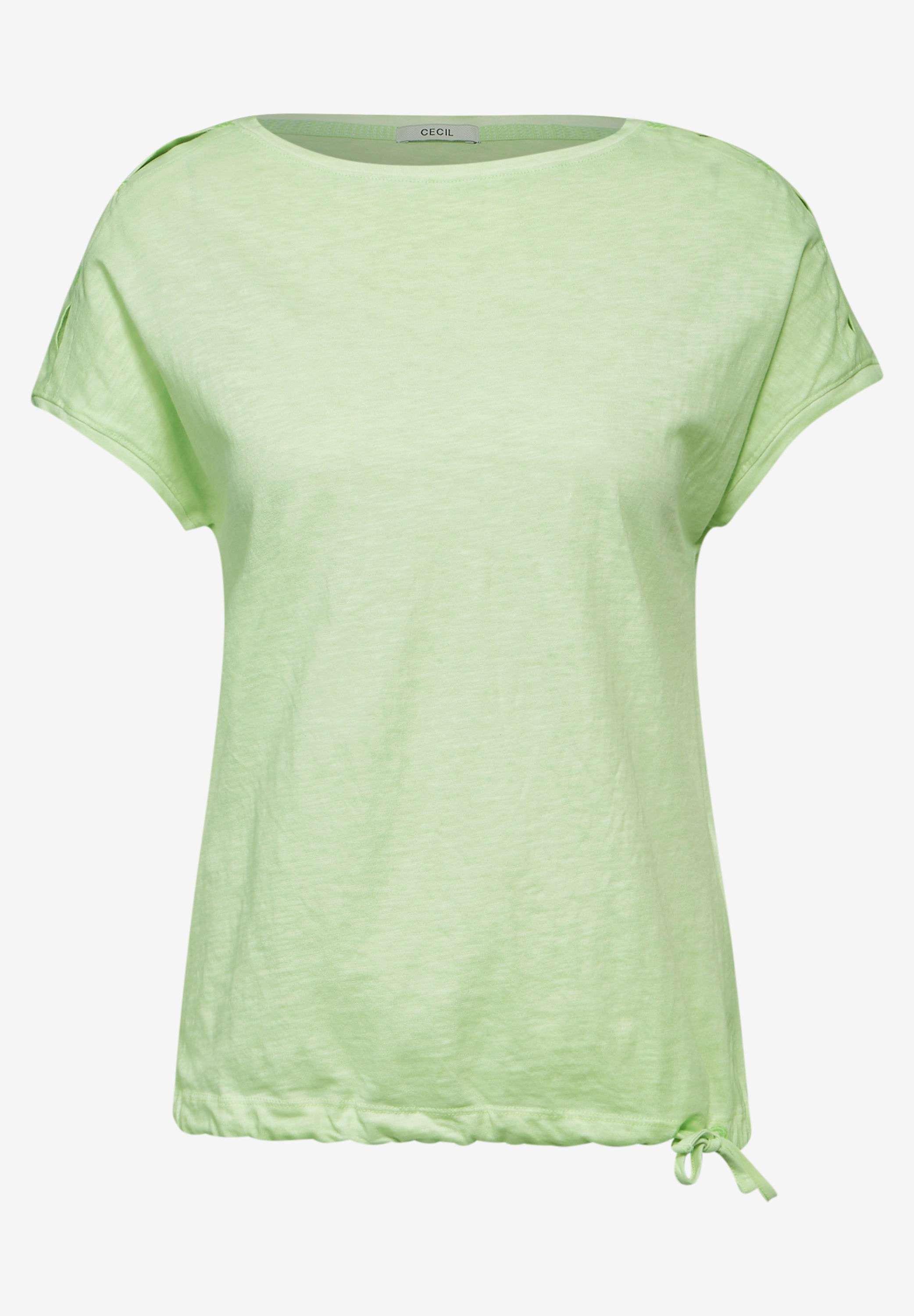 CECIL Damen T-Shirt mit Flammgarn und Knotendetail