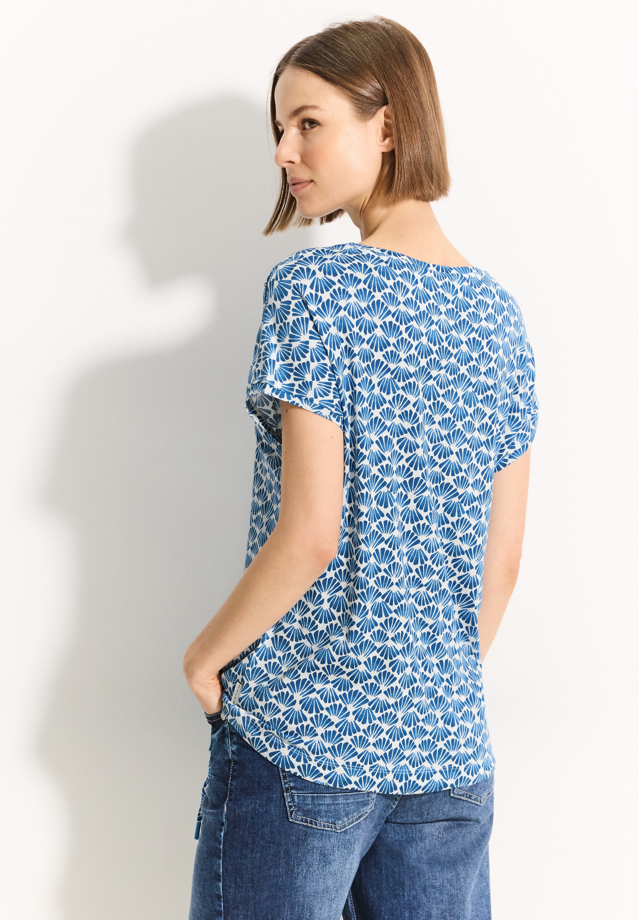 CECIL Luftiges T-Shirt mit Print für Damen in Blau