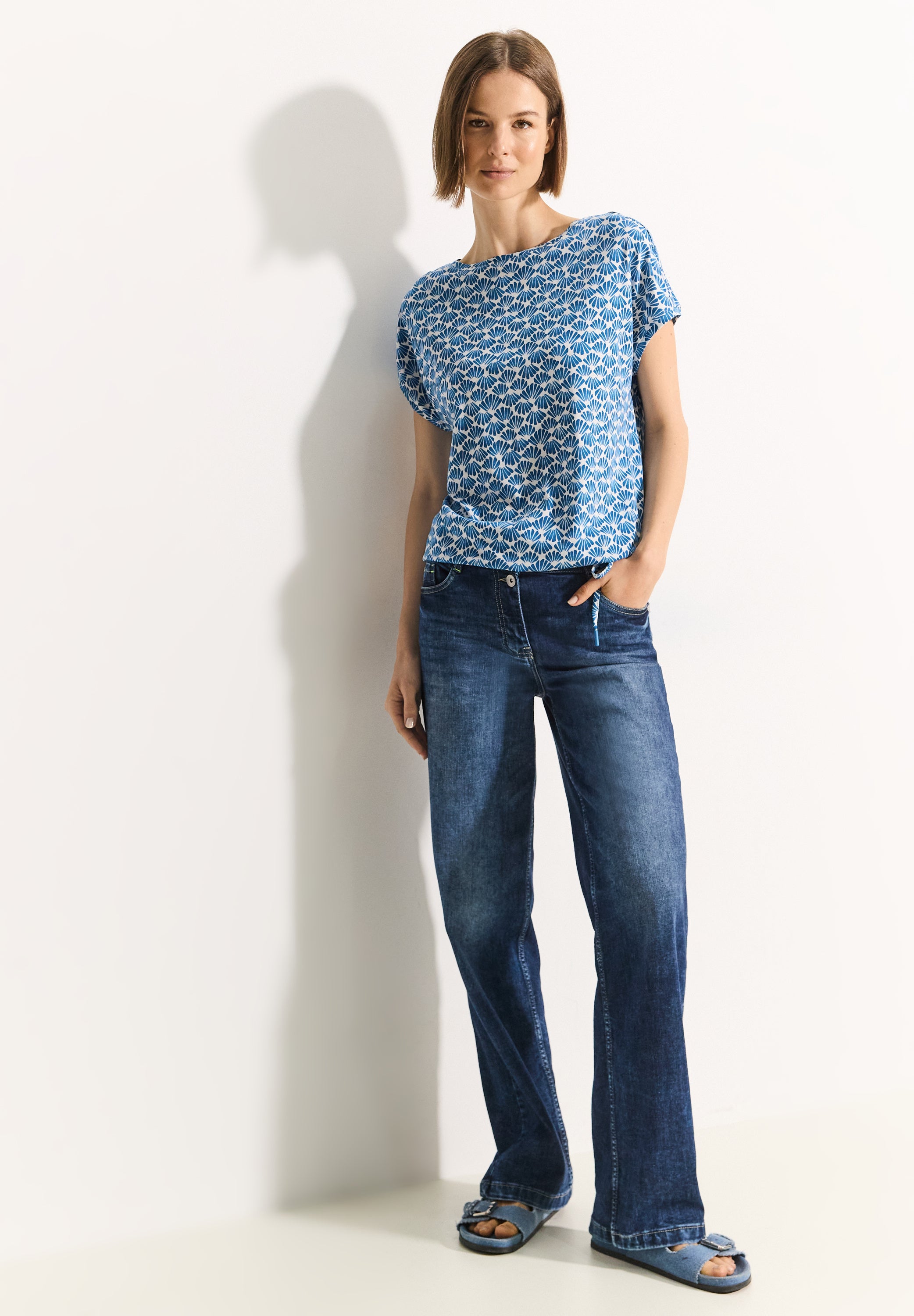 CECIL Luftiges T-Shirt mit Print für Damen in Blau