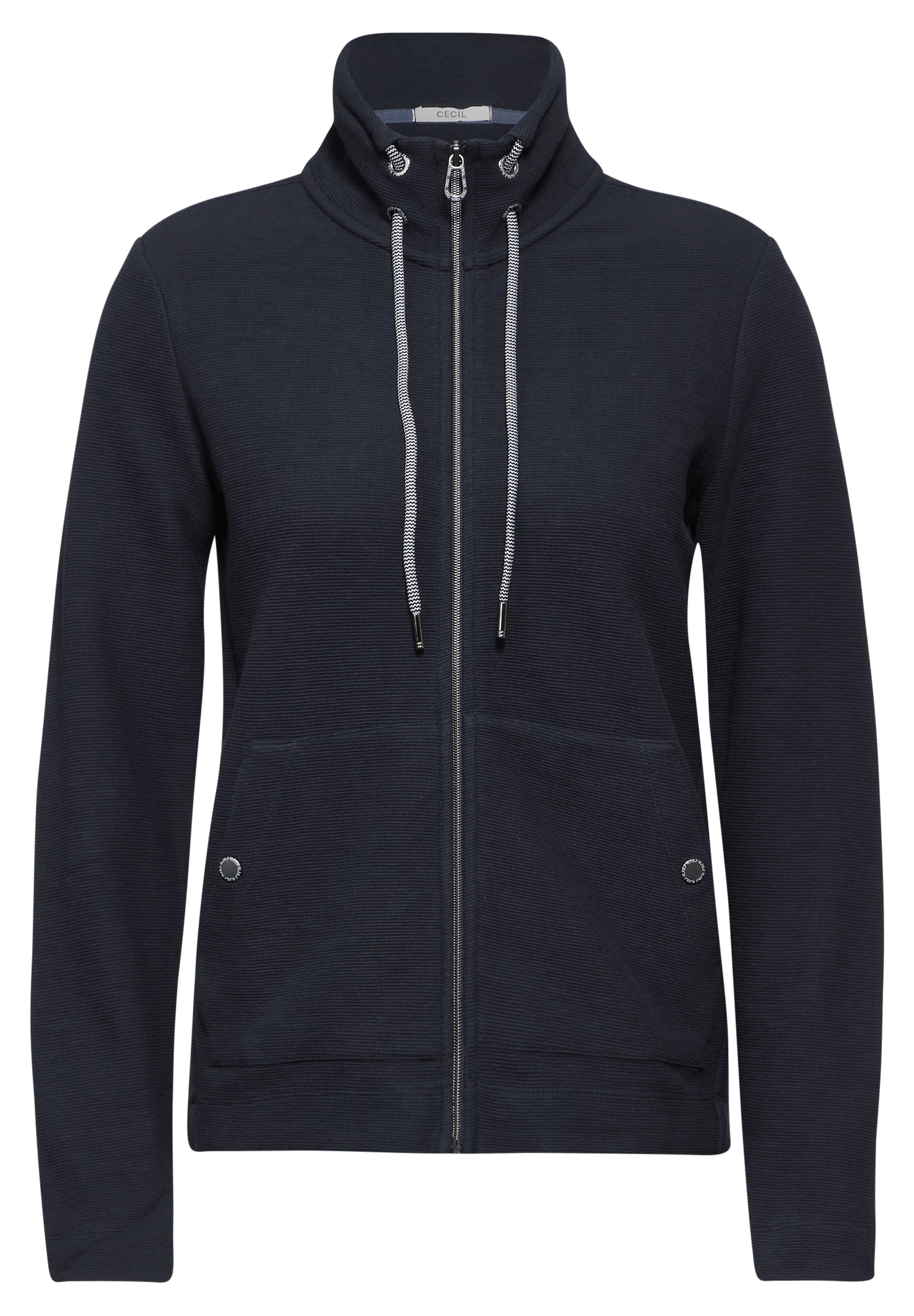 CECILDamen Leichte Sweatjacke mit Tunnelzug Aufgesetzte Taschen