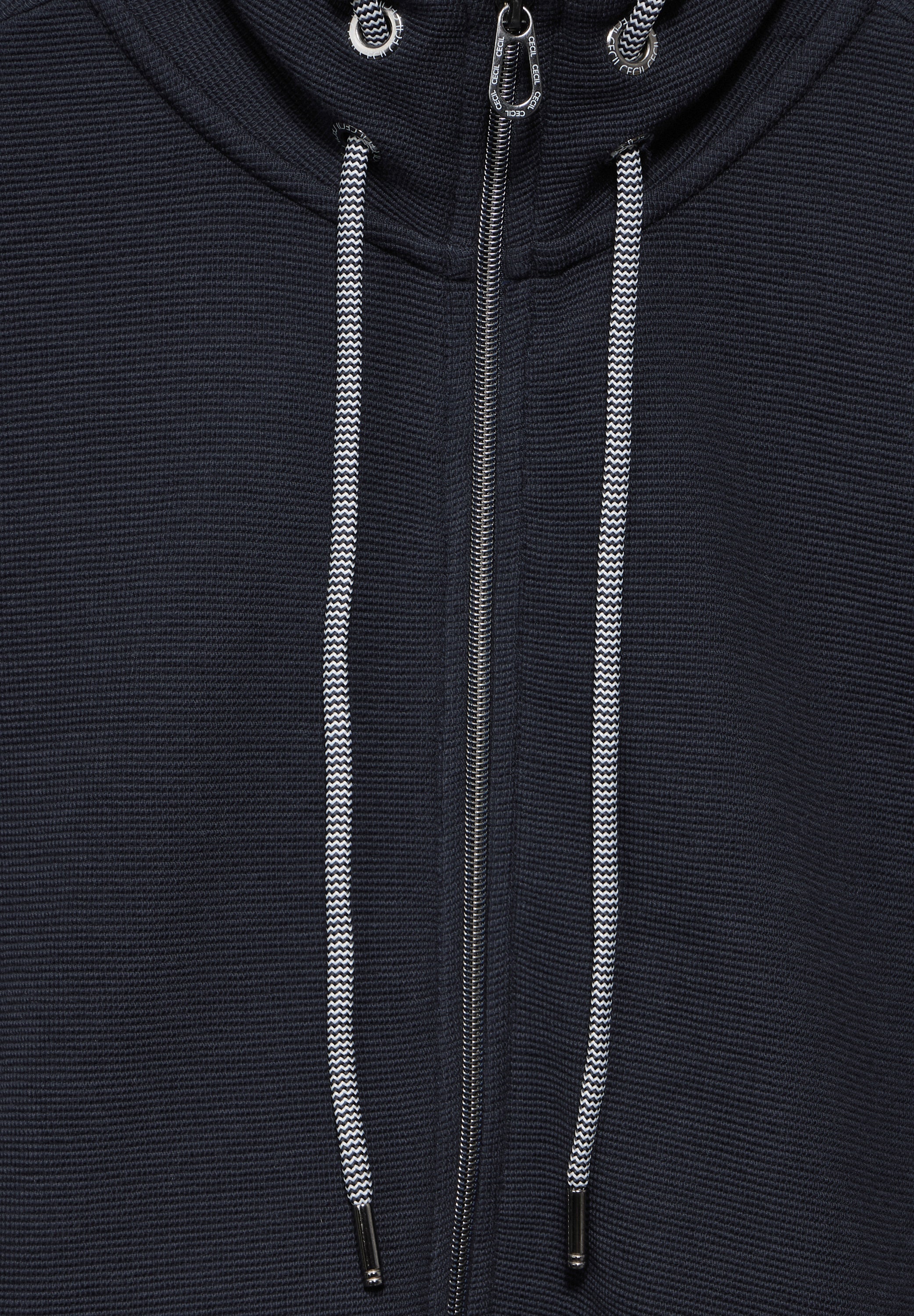 CECILDamen Leichte Sweatjacke mit Tunnelzug Aufgesetzte Taschen