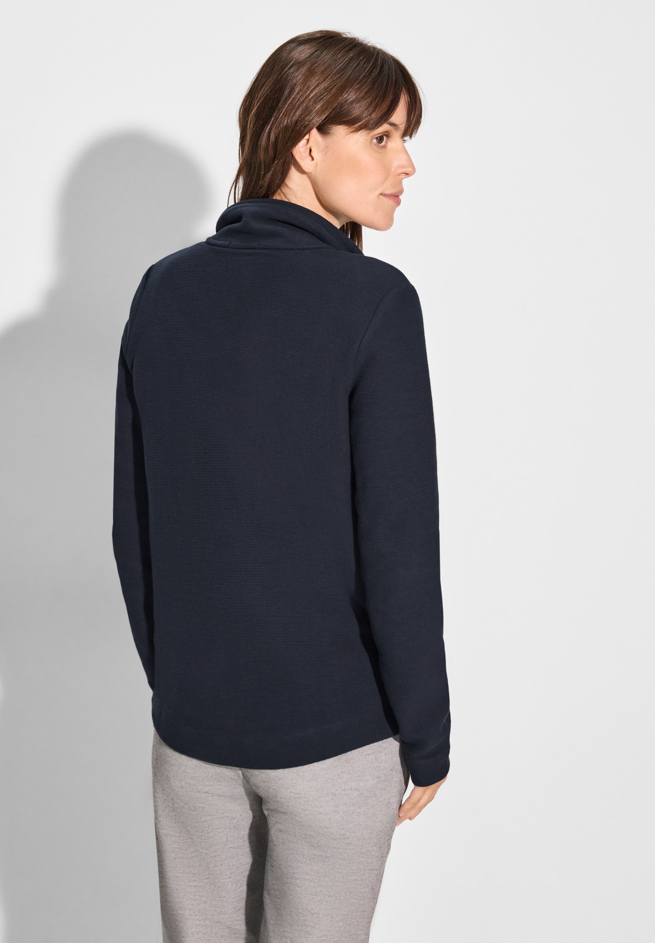 CECILDamen Leichte Sweatjacke mit Tunnelzug Aufgesetzte Taschen