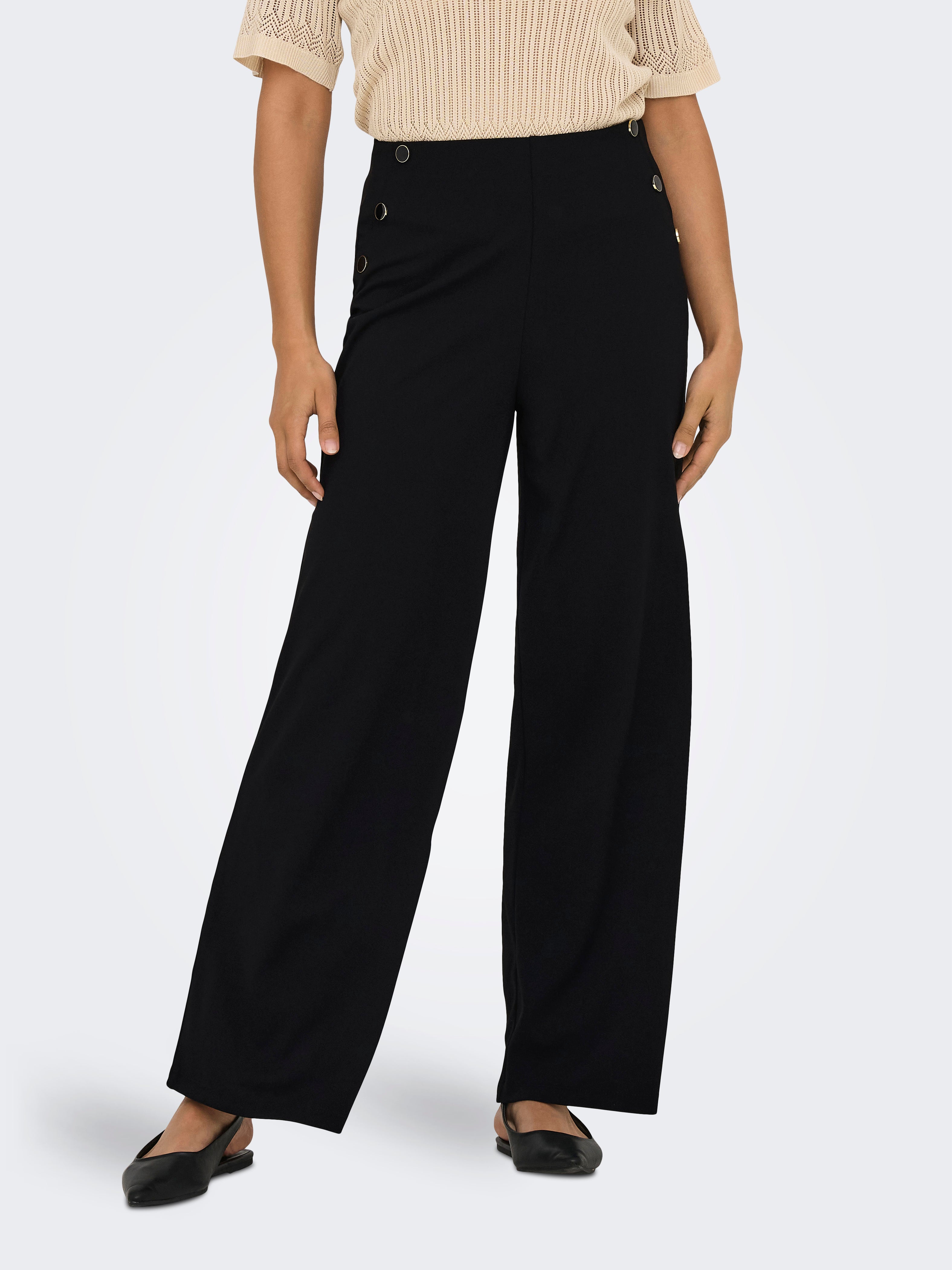 JDY Hose Damen Elastischer Taillenbund Lang Normal Geschnitten