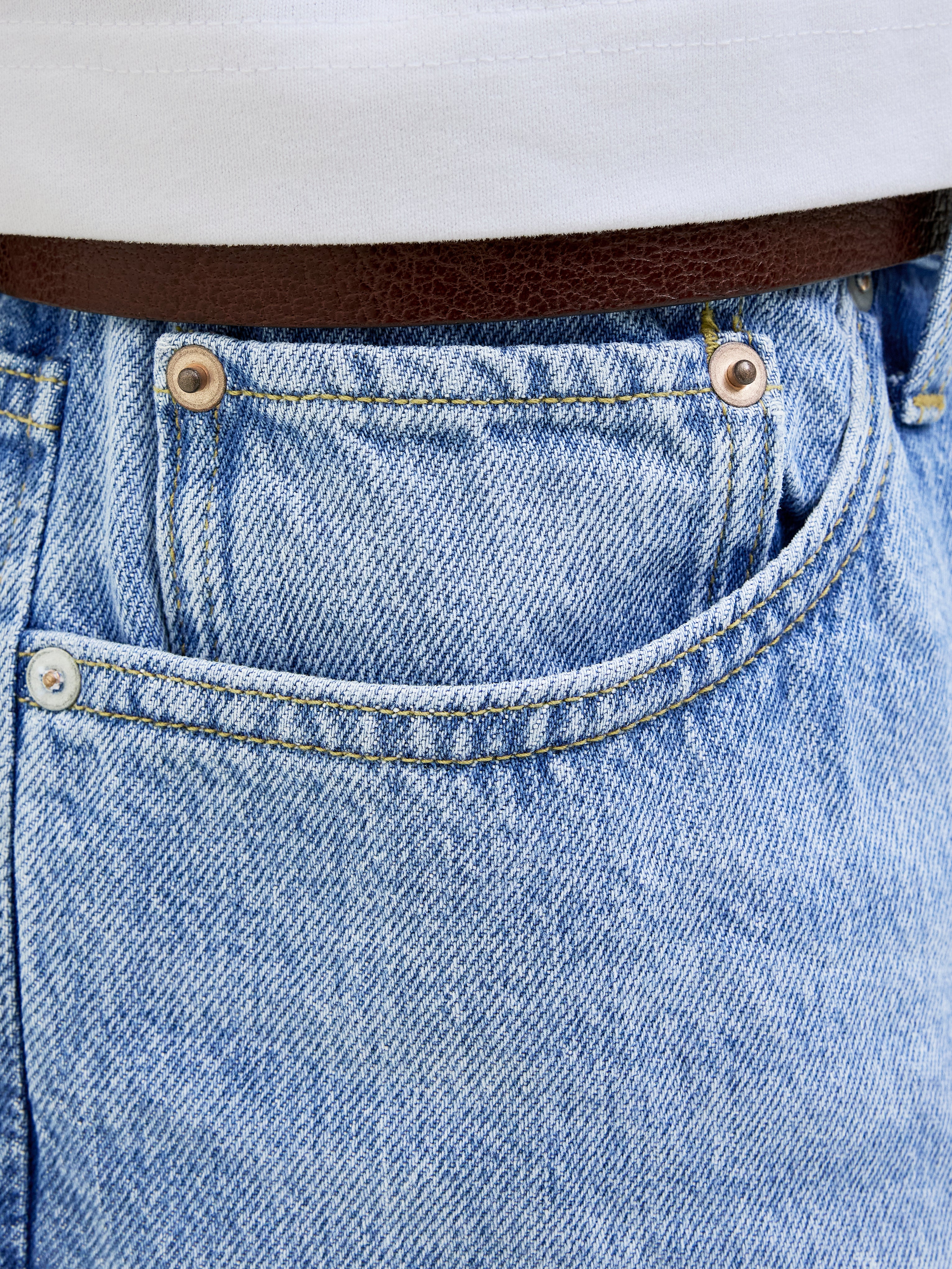 Original Herren Loose Fit Jeans Shorts mit Reißverschluss