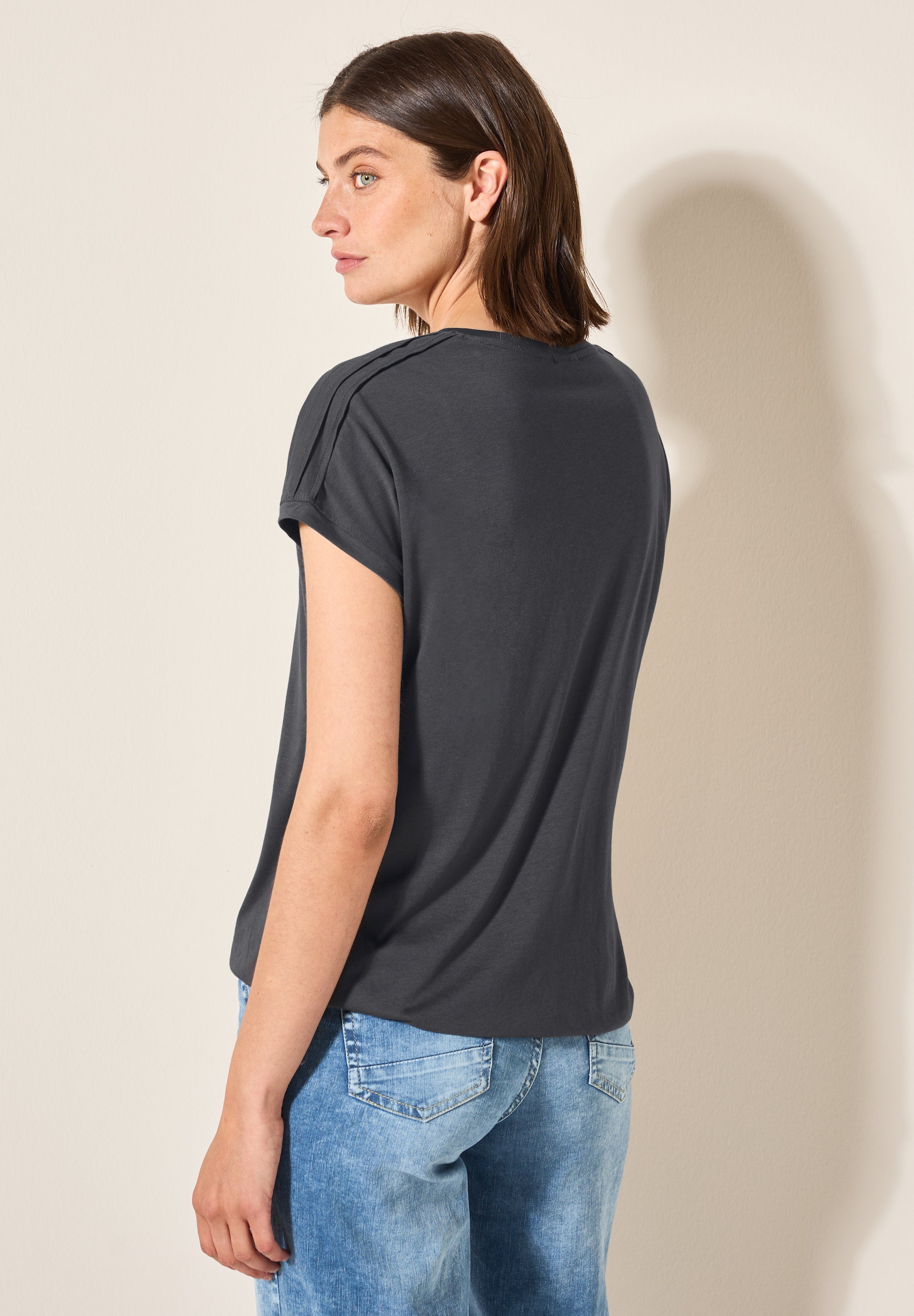 CECIL Damen T-Shirt mit Detail an der Schulter