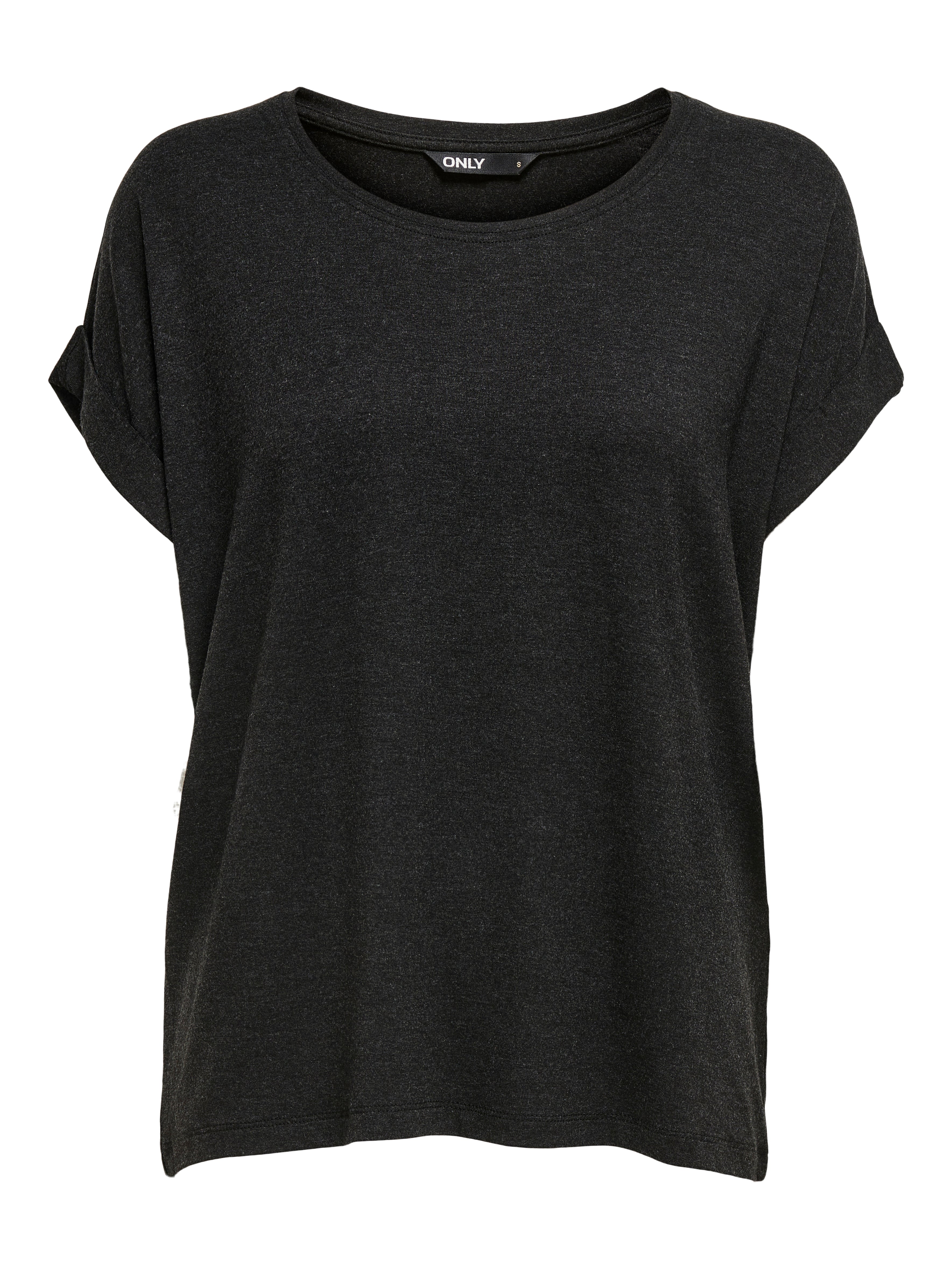 Bestseller Top Damen Rundhals Kurzarm Schwarz<br>