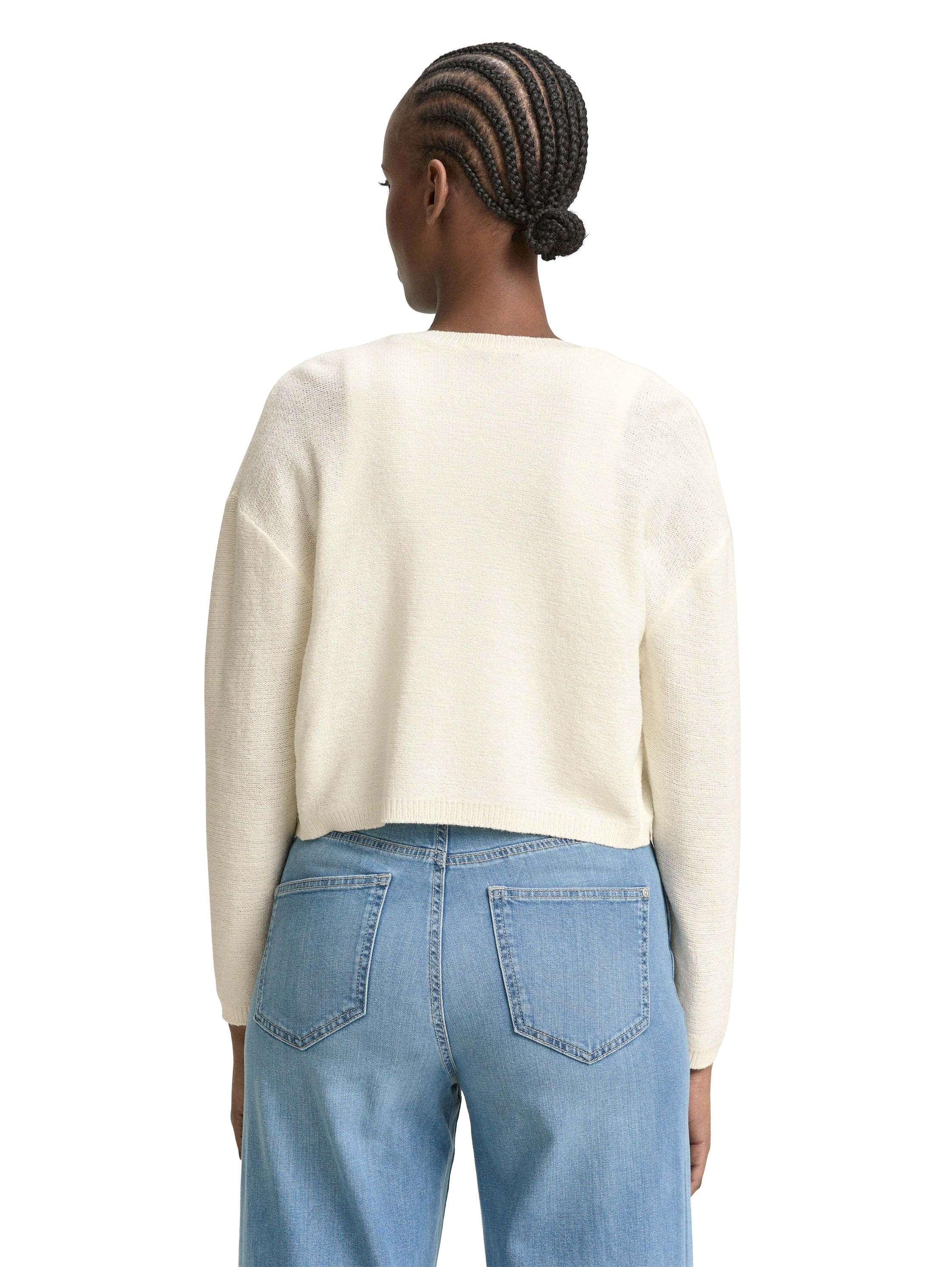 Tom Tailor Denim Strick-Bolero für Frauen mit überschnittener Schulternaht
