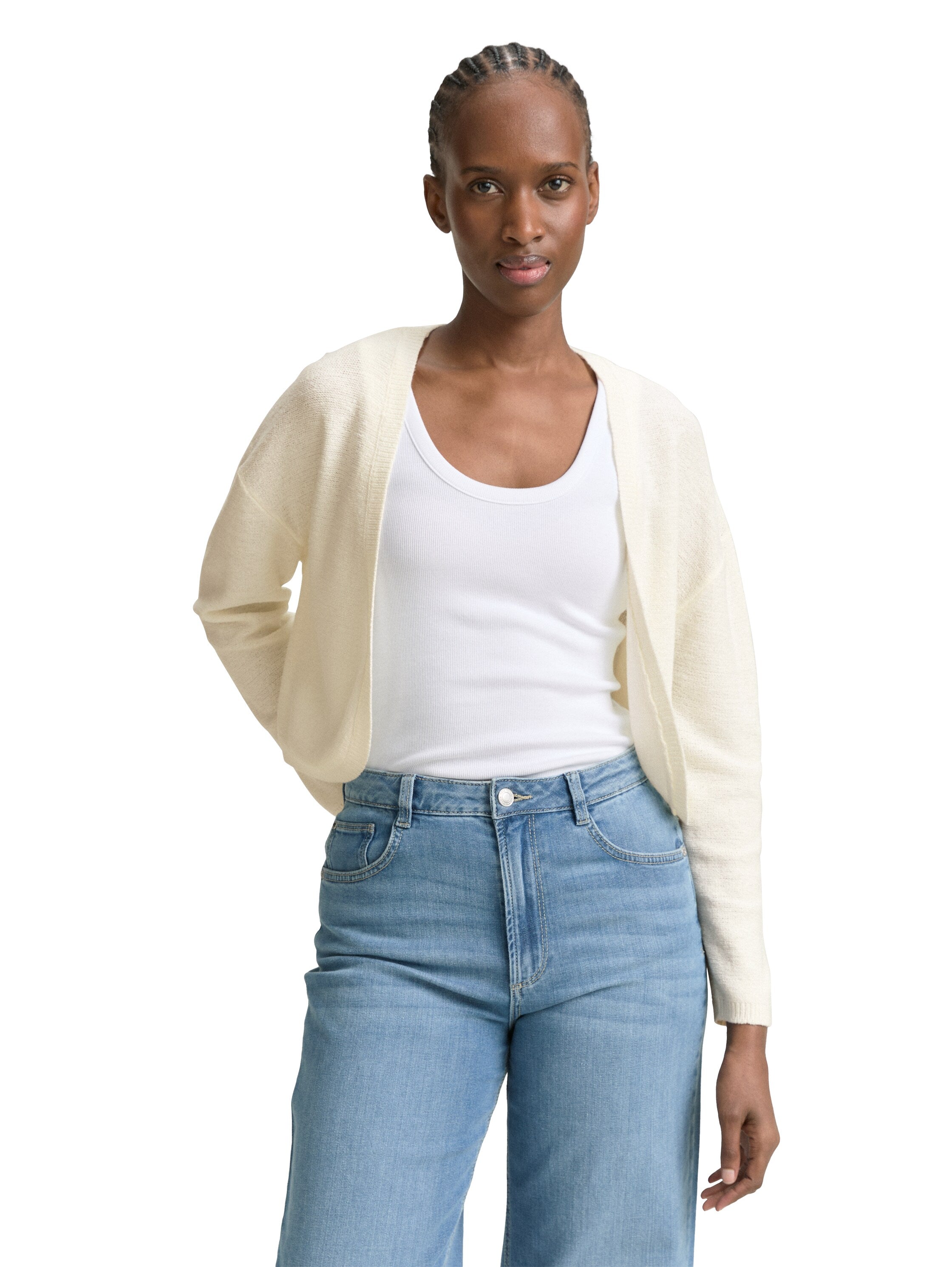 Tom Tailor Denim Strick-Bolero für Frauen mit überschnittener Schulternaht