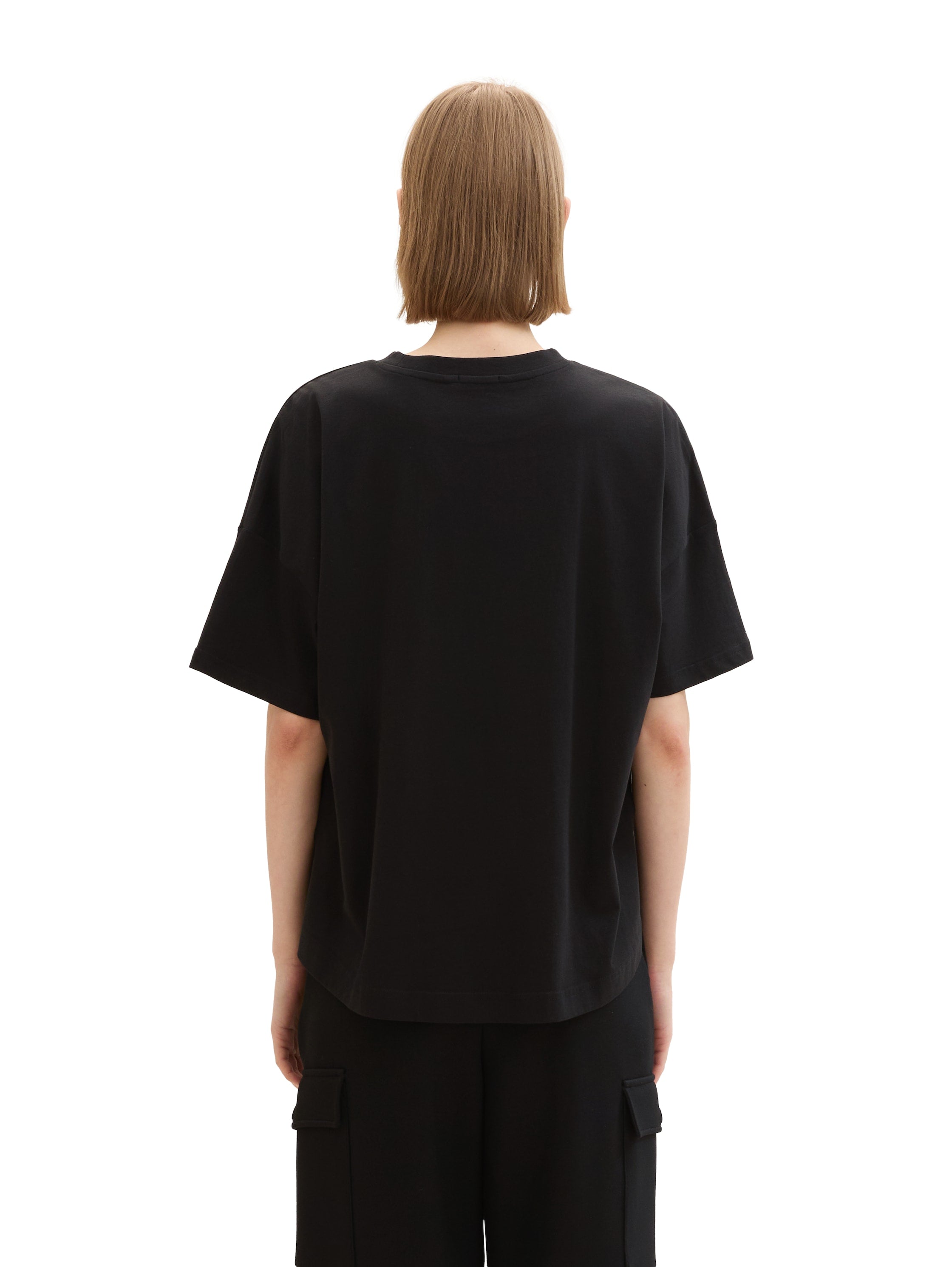 Tom Tailor Denim Oversized T-Shirt Erwachsene mit Rundhalsausschnitt