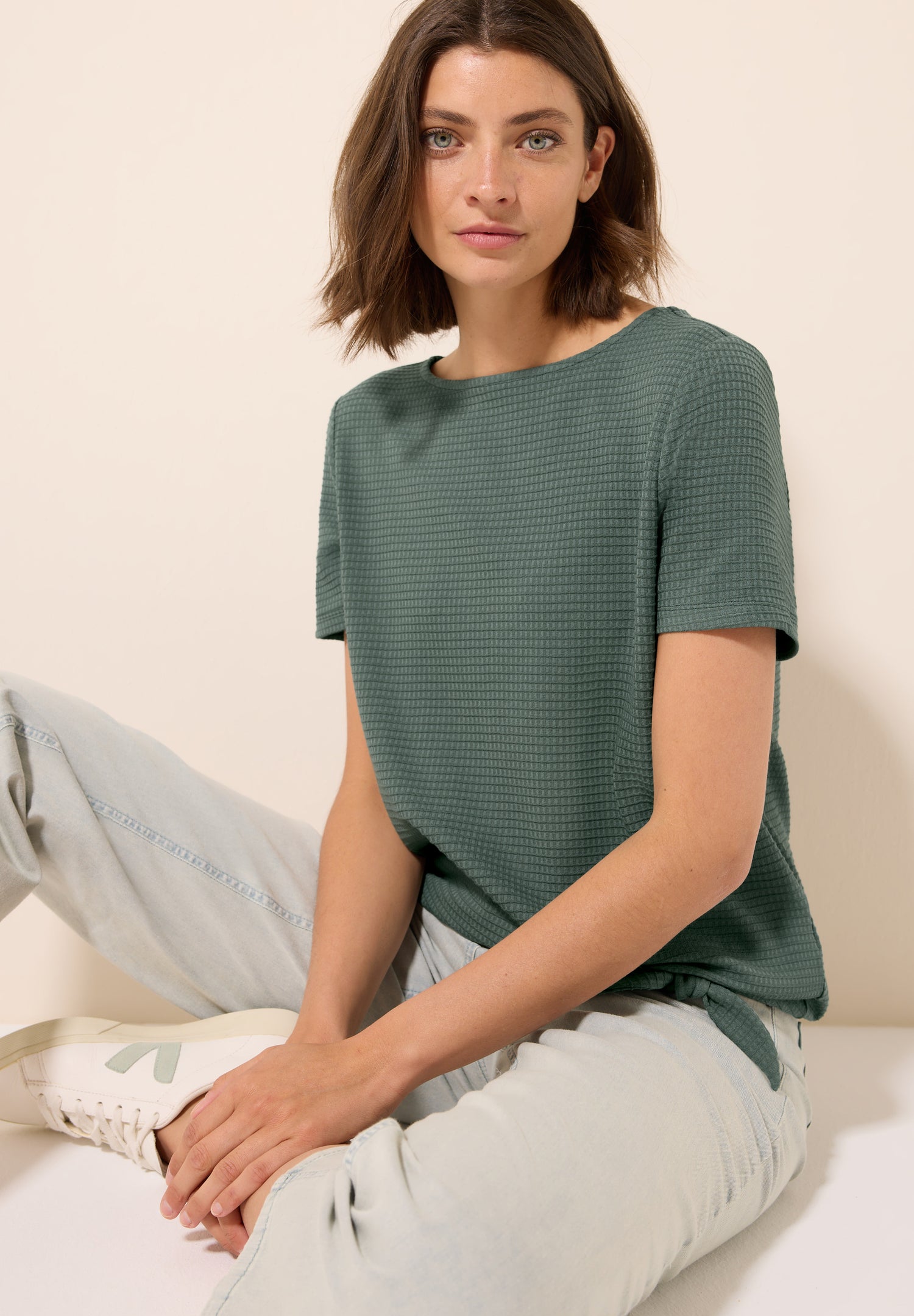 CECIL Sommershirt Damen mit Knoten-Detail