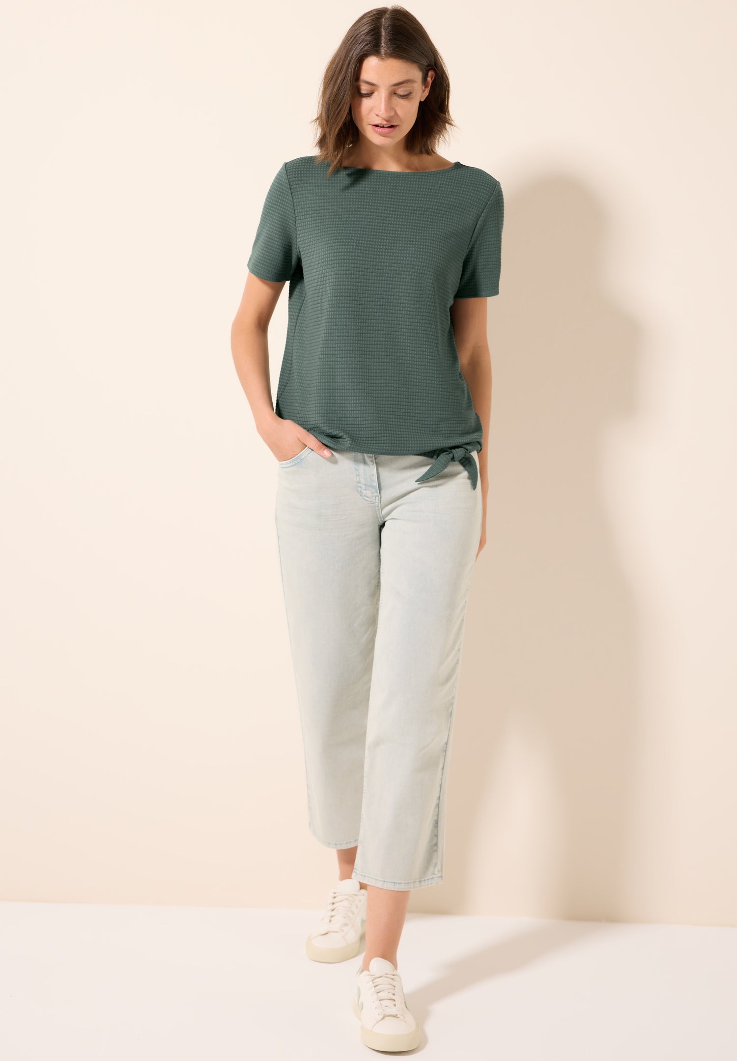 CECIL Sommershirt Damen mit Knoten-Detail