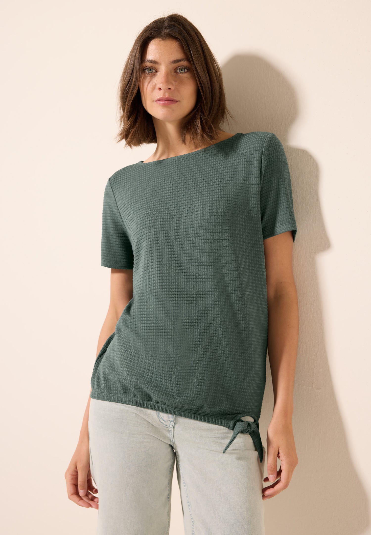 CECIL Sommershirt Damen mit Knoten-Detail
