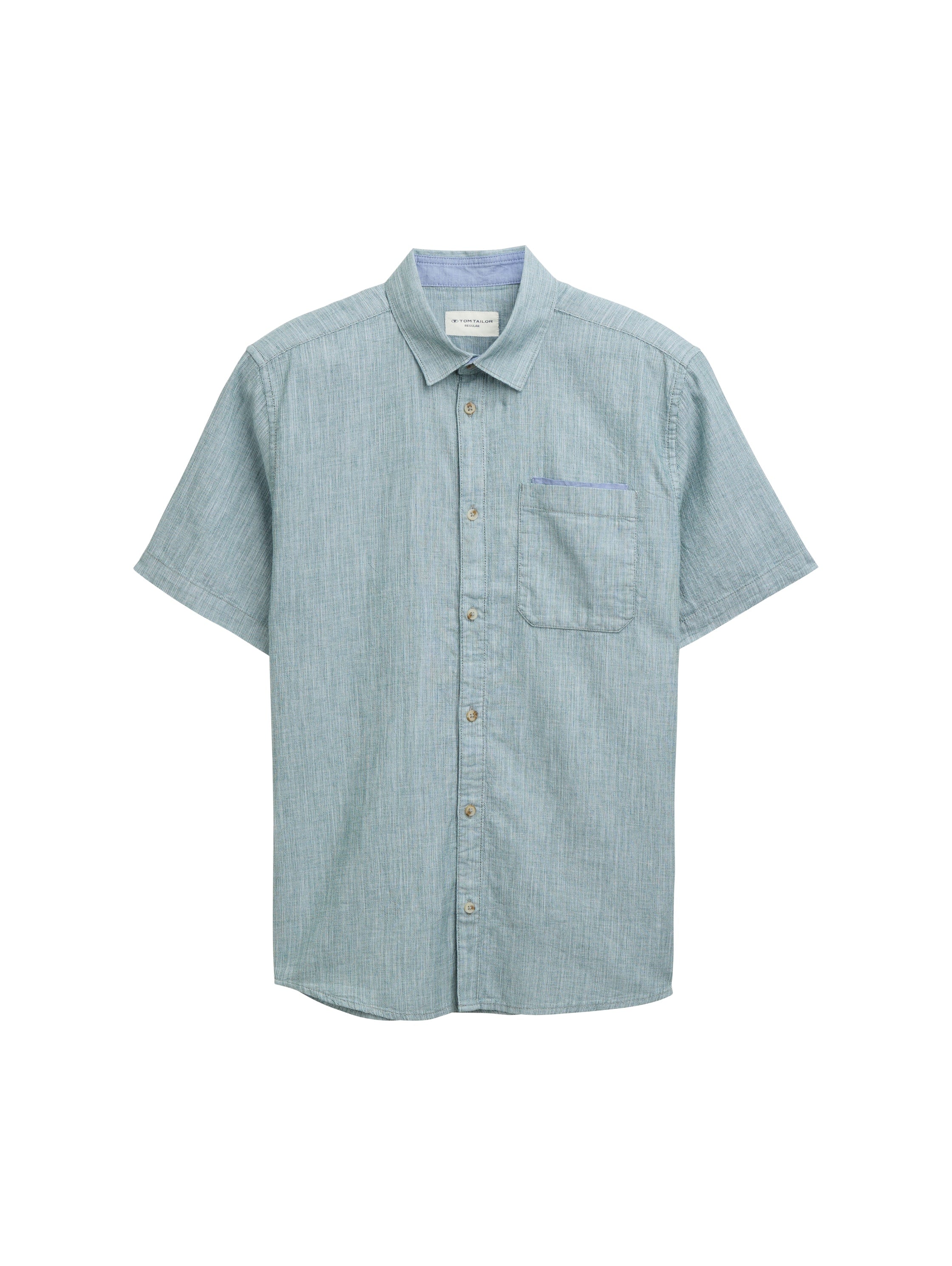 Tom Tailor Denim Baumwollhemd für Erwachsene Männer mit Chambray-Detail