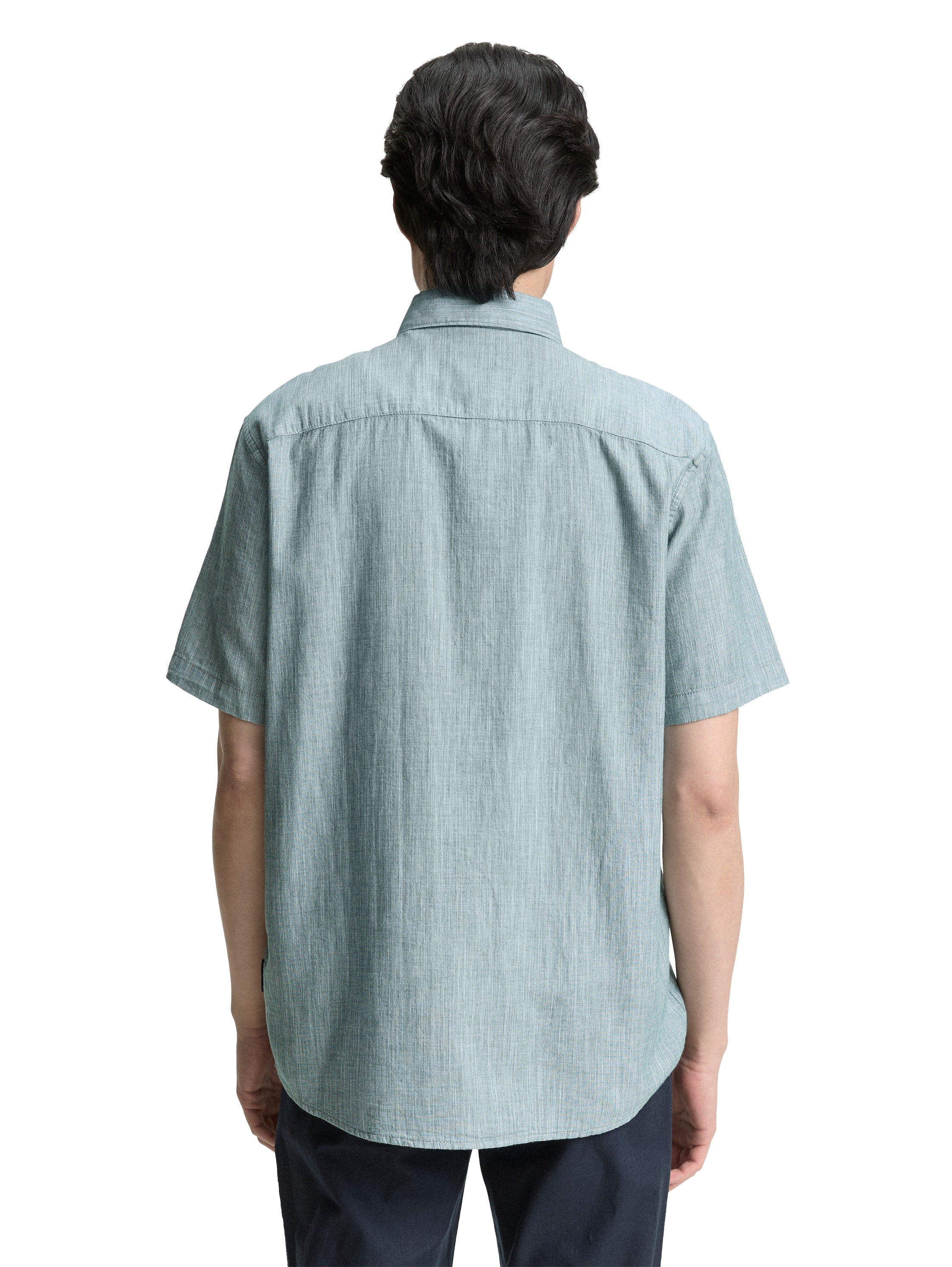 Tom Tailor Denim Baumwollhemd für Erwachsene Männer mit Chambray-Detail