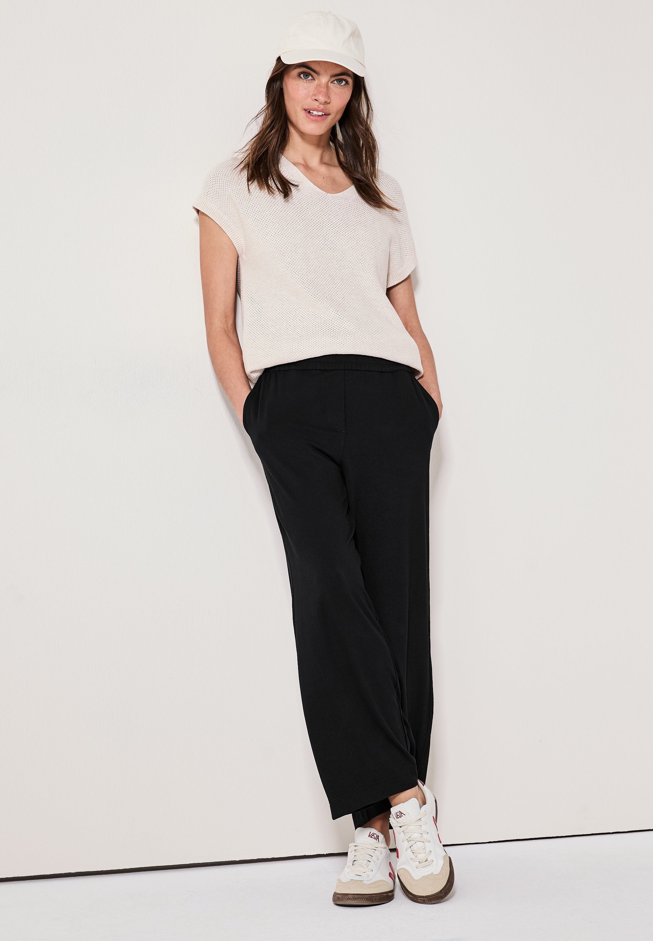 CECIL Culotte Damen High Waist Wide Leg Stretchhose