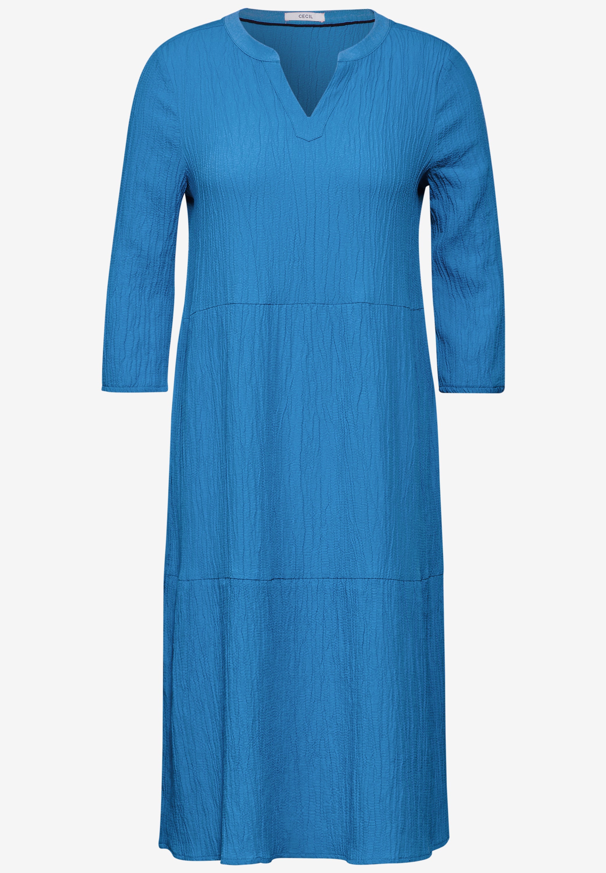 CECIL Seersucker Midikleid Damen elegante Silhouette