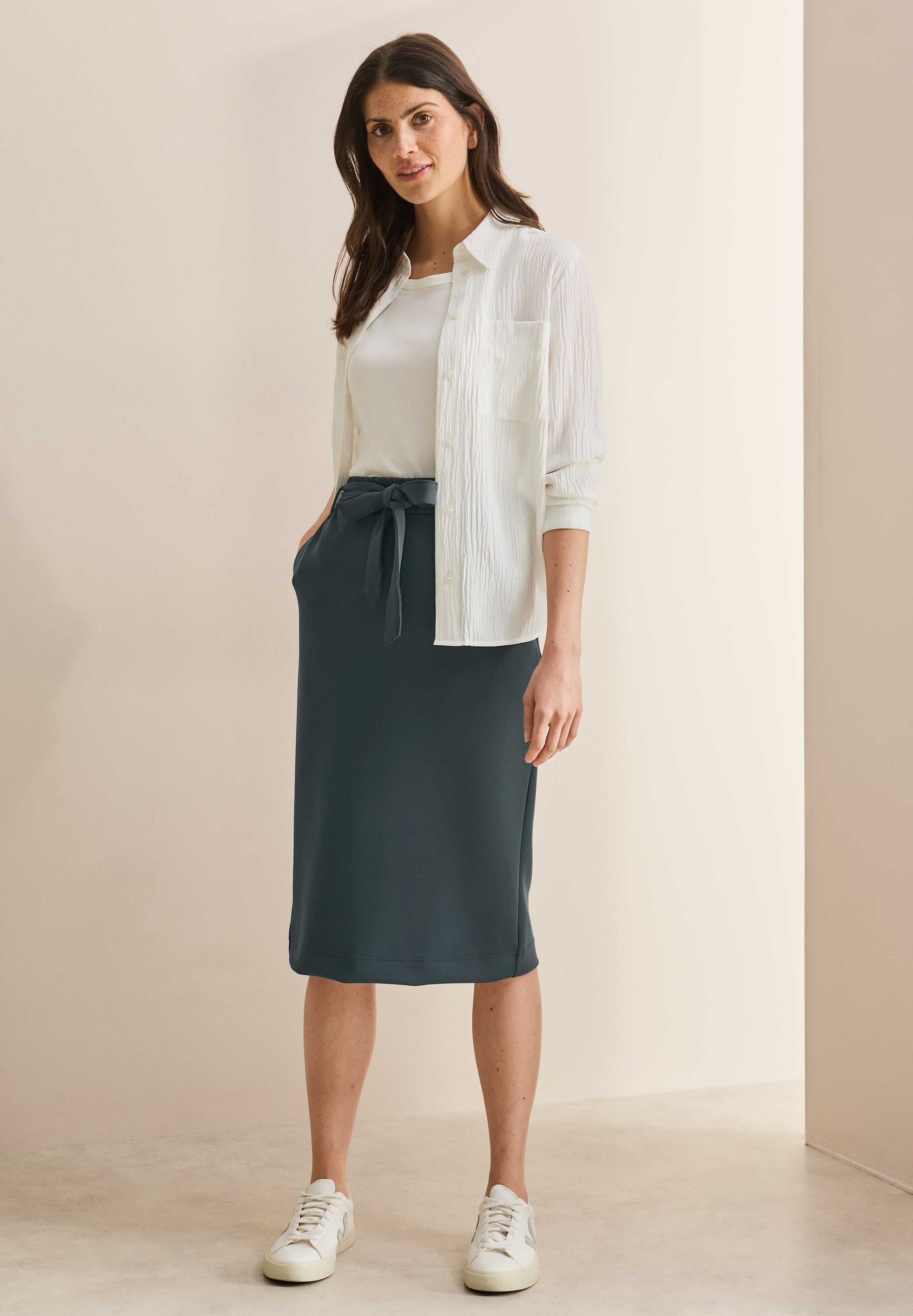 CECIL Midi-Rock Damen Modalmix mit Stretchanteil