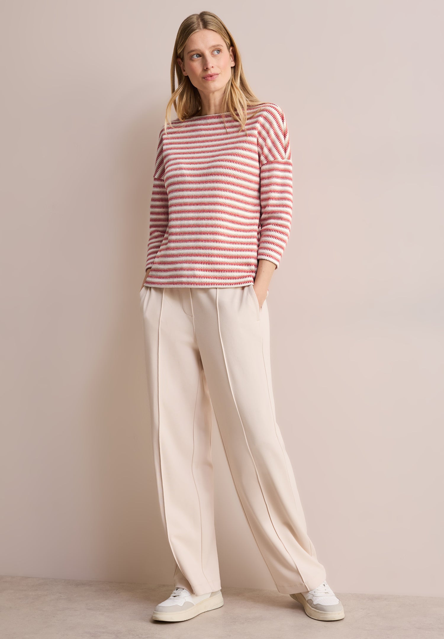 CECIL Gestreiftes Shirt Damen Modischer Strick-Look