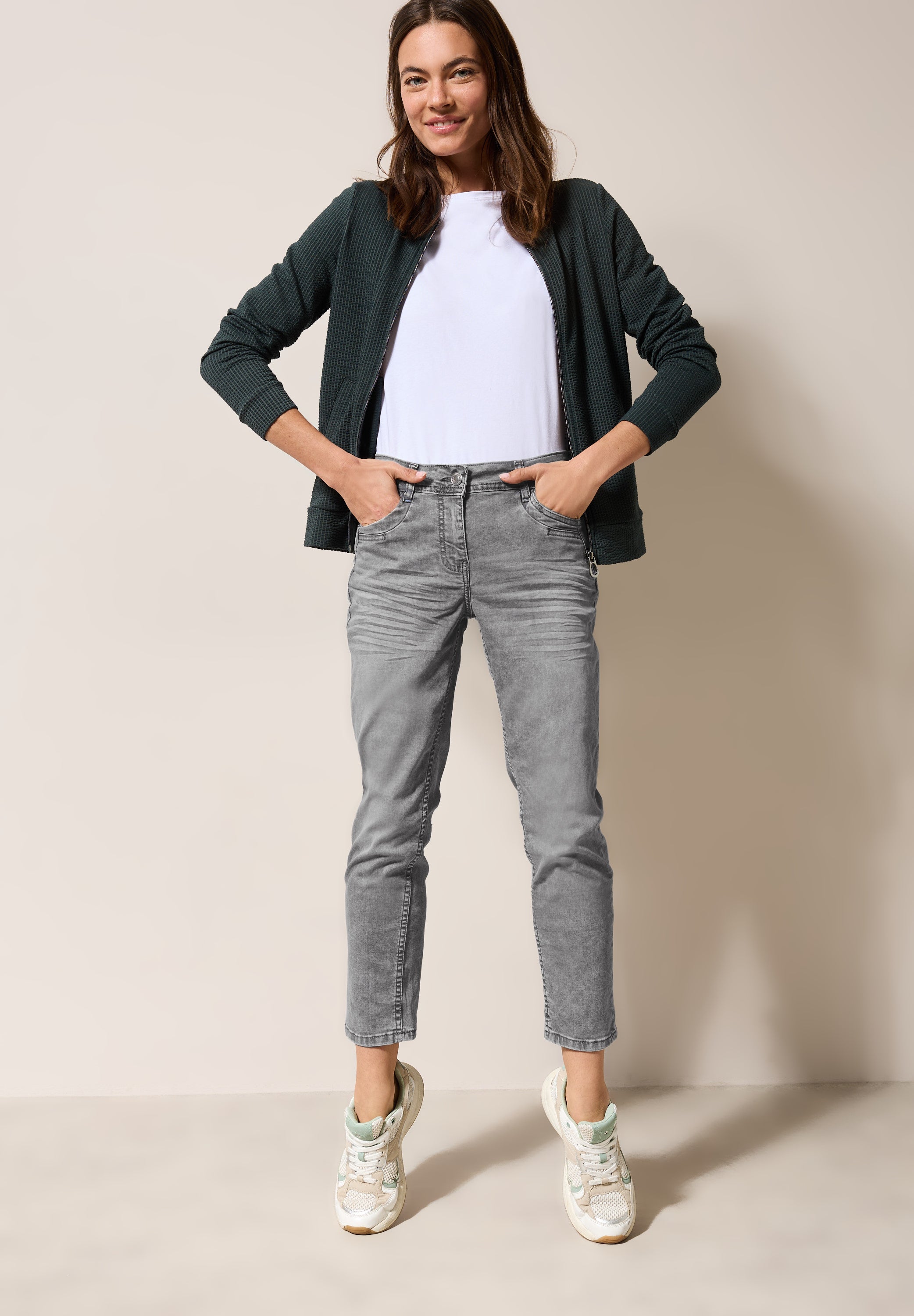 CECIL Casual Fit Jeans Scarlett Damen Stretch Baumwolle Slim Mid Waist