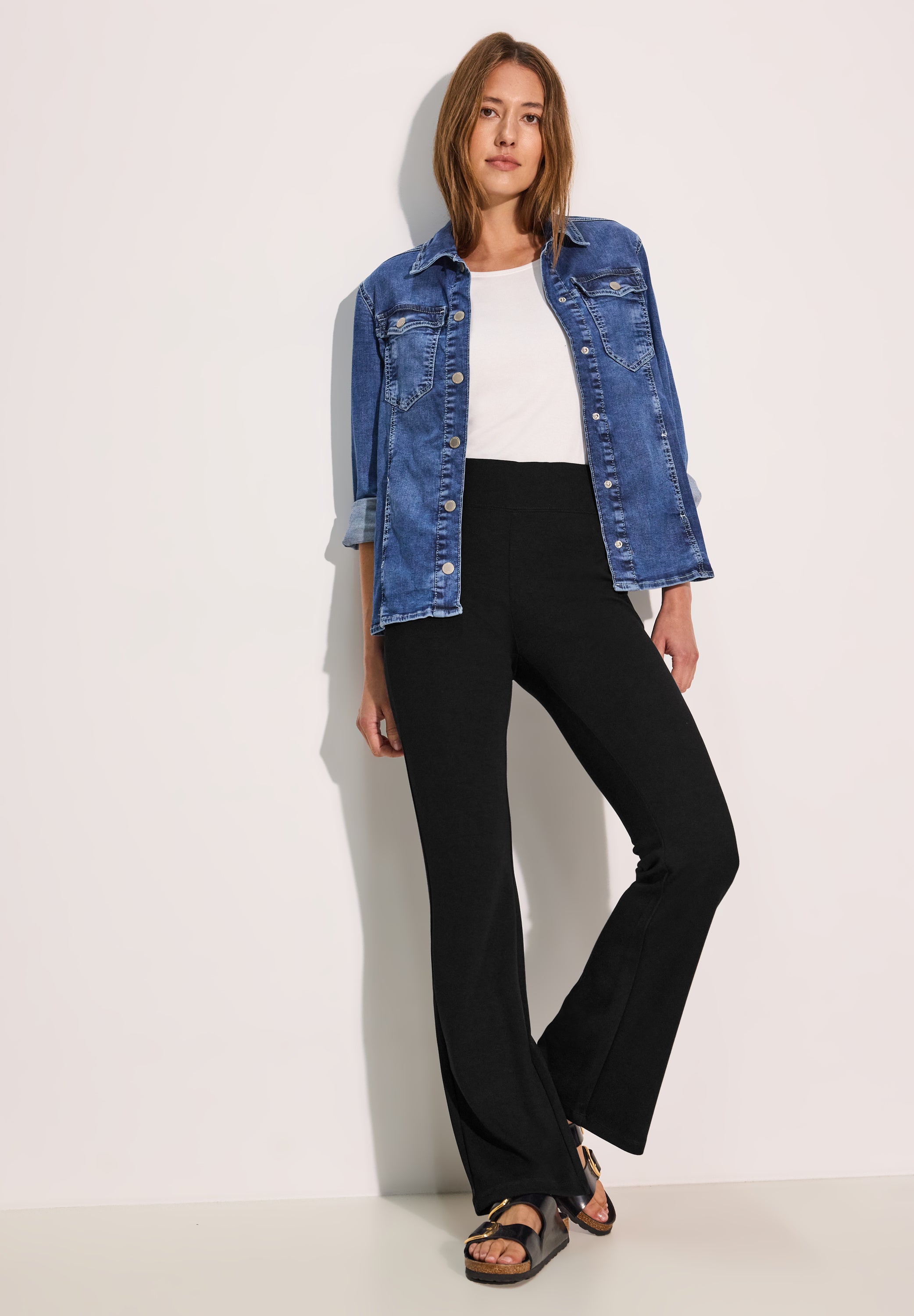 CECIL Bootcut Leggings Damen Bequemer Viskose-Mix Stretch